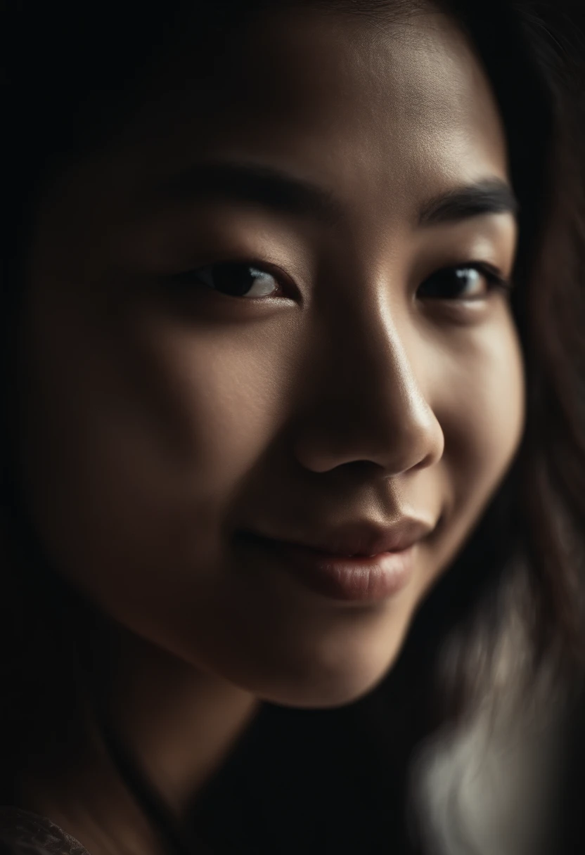 (Close-up, Photo of an 18-year-old Asian woman), (Highly detailed face:1.4) (Smile:0.7) (High detail Depth of field,full bodyesbian, Moody, Private study:1.3) angle of view, by Lee Jeffries, Nikon D850, film stock photograph ,4 Kodak Portra 400 ,Camera f1.6 shots ,Rich colors ,Ultra photo realsisim ,Lifelike texture, Dramatic lighting , cine still 800,