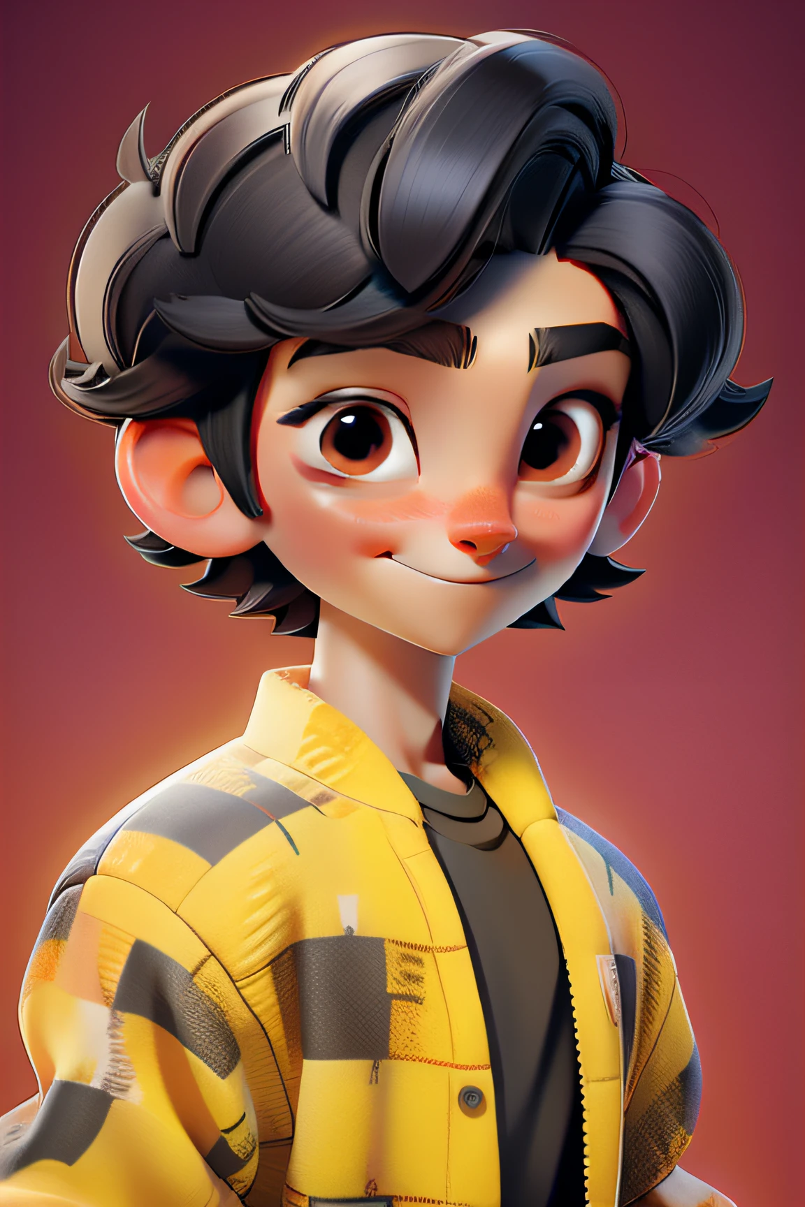 young male,with short black hair,highly accurate,Sunny and handsome