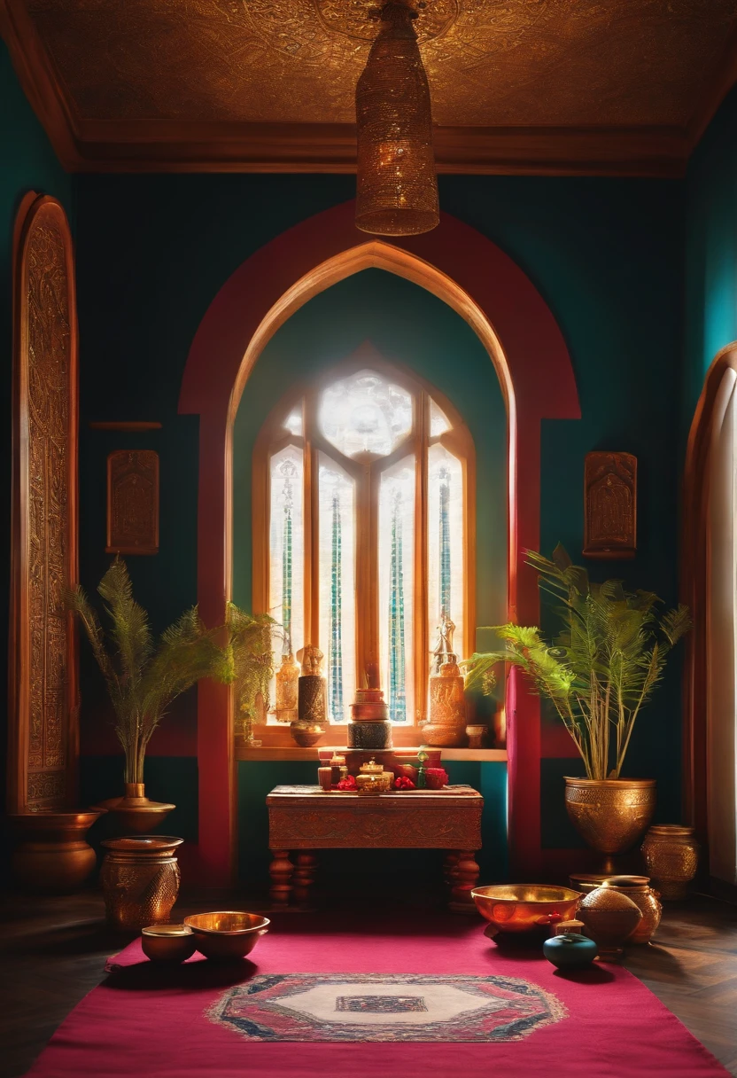 home altar design for the living room with Ritual Bell and Singing Bowl