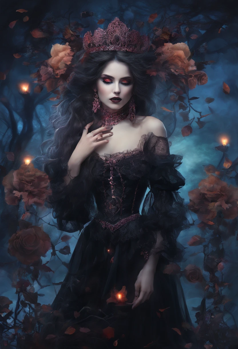 The prompt for the first theme "the goddess of Halloween" can be as follows:
"the goddess of Halloween,beautiful detailed eyes,beautiful detailed lips,extremely detailed face, long eyelashes,ethereal beauty,dark enchantress,vibrant colors,hauntingly beautiful,flowing black hair,ghostly pale skin,elaborate crown of black roses,lurking shadows,mystical aura,moonlit night,whimsical background,ethereal presence,gothic theme,photorealistic,horrifyingly beautiful,supernatural essence,highres:1.2,hauntingly detailed,HDR,spooky aesthetic"
Please note that this is just one possible version of the prompt. You can customize it further or add additional details if needed.