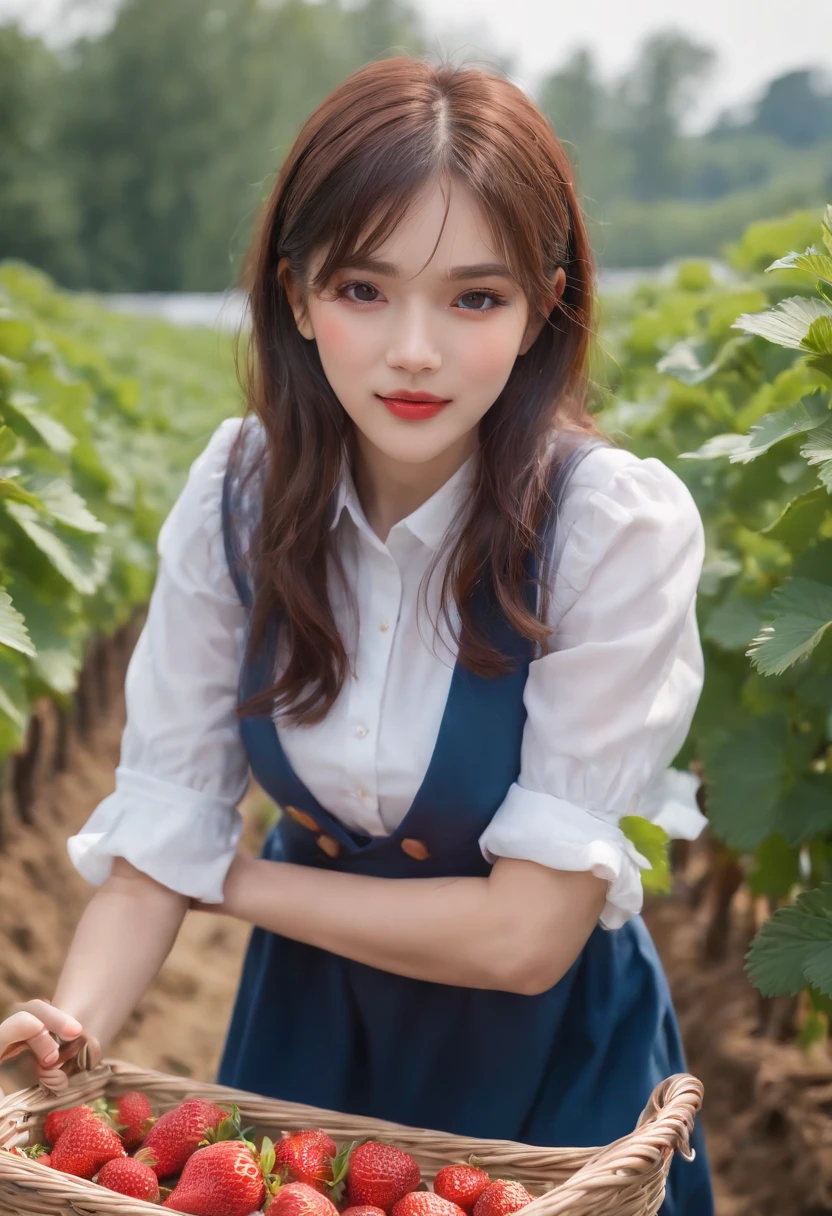 woman dressed as a maid serving wine to her boss in a landscape image 1920 x 1080