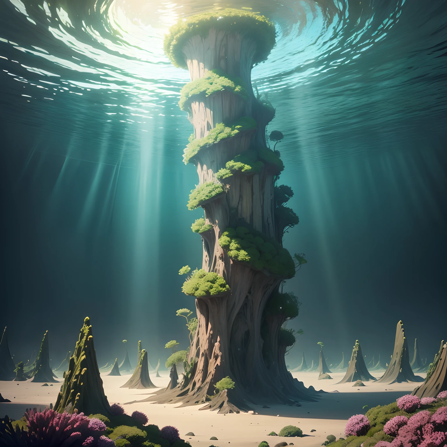 Giant land plants that grow irregularly in the deep sea