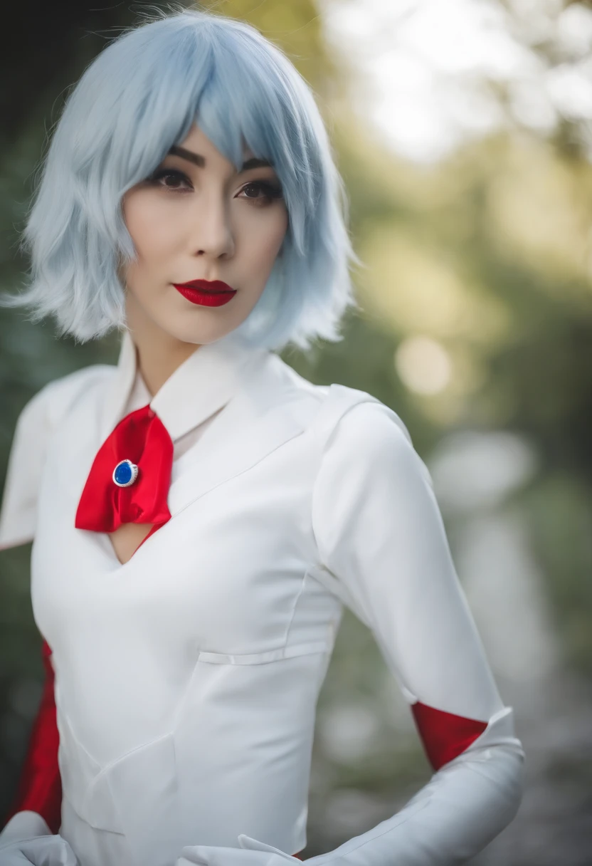 rei ayanami cosplay, cabelo branco linda