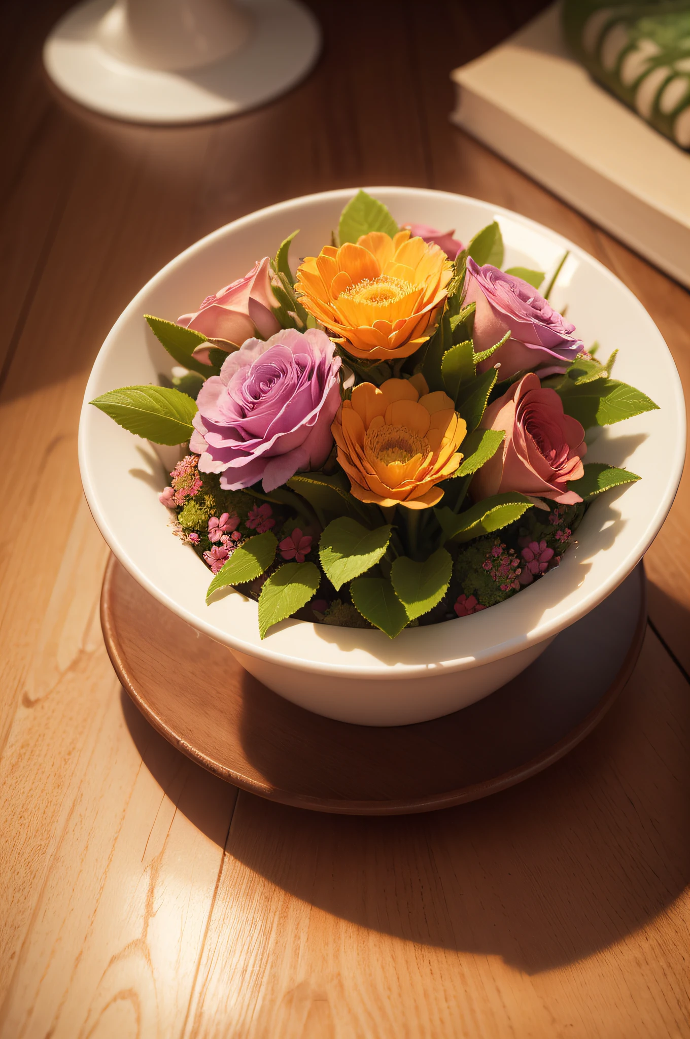 (melhor qualidade,4k,8k,Altas,master part:1.2),ultra-detalhado,(Realistic,fotorrealista,photo-realistic:1.37),flor suculenta,rosa,folhas verdes,cores vibrantes,Detailed petals,soft lighting,textura delicada, botanical illustration,Close-up,fotografia macro,ethereal beauty,aesthetic floral arrangement,paleta de cores harmoniosa,Sunset tones,ambiente sereno e tranquilo