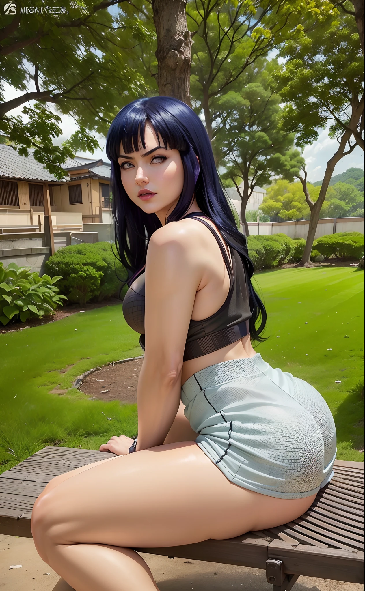 Hinata Hyuga, extremamente sexy, bunda grande, pernas grossas, extremamente realista, provocante, very beautiful 🫦