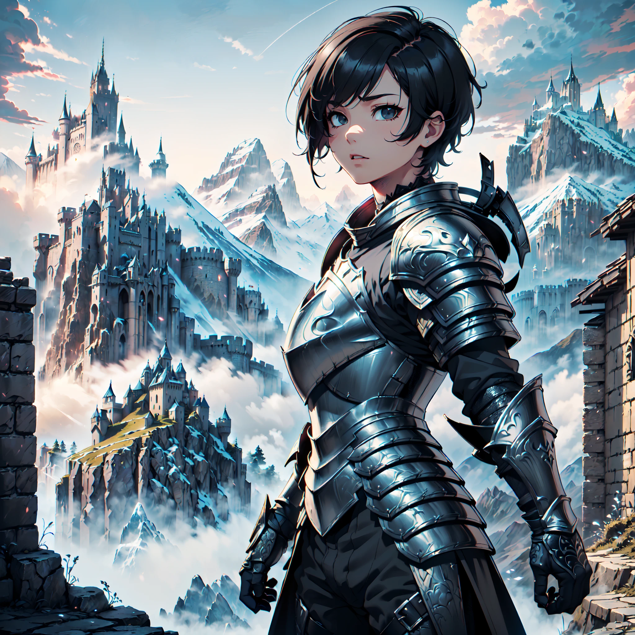 8K Resolution,
Ultra High Definition,
Best Quality,
Hyper Detailed,
Masterpiece,
Body Shot,
Anime,
1 Boy,
Handsome,
(((Hyper Detailed Black Short Hair))),
Black Eyes,
(((Hyper Detailed Armor Plates))),
(((Hyper Detailed Undershirt))),
(((Hyper Detailed Baron Armor))),
(((Castles & Mountains Background Scenery))),