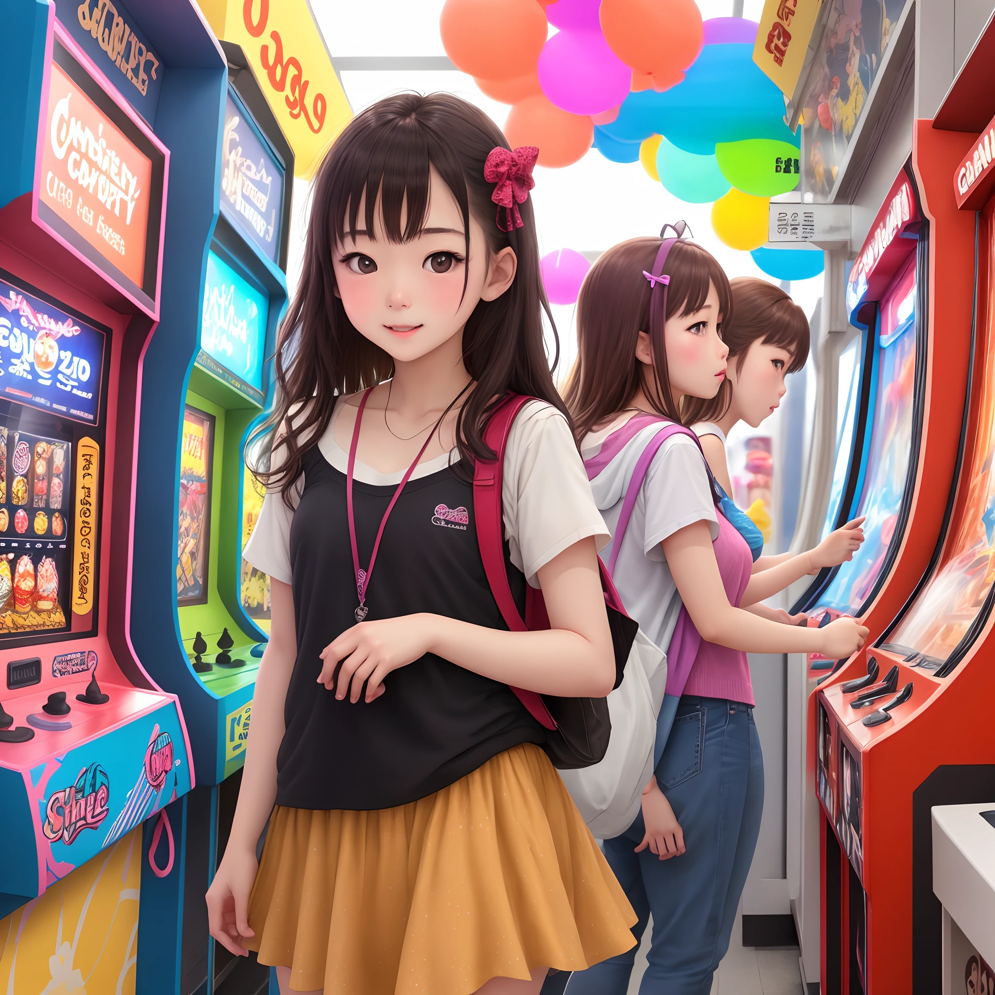 Girl watching TV、summer vacation、Candy Store、arcade game