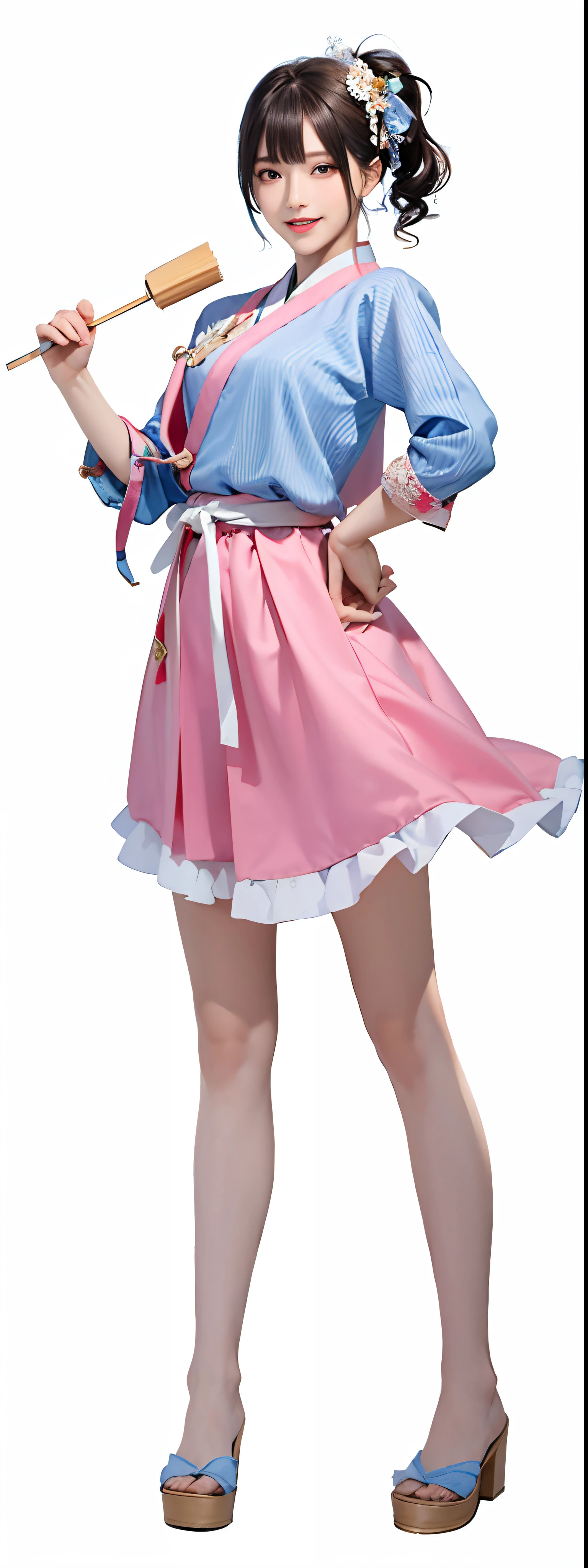 Korean girl,Lively and sexy, Smile Expression, Sexy Korean woman, Cook, Perfect leg shape, Perfect chest, perfect body figure, Wearing ancient hanbok, Fashionable hanbok, highly detailed whole body, high texture detail, extremely detaile, Extremely detailed eyes and face, 美丽细致的眼睛, Light on the face, An extremely delicate beauty, Extreme meticulousness, finedetail, edge lit, Highly meticulous, flawless perfection, Focus Clear, Eye for details,