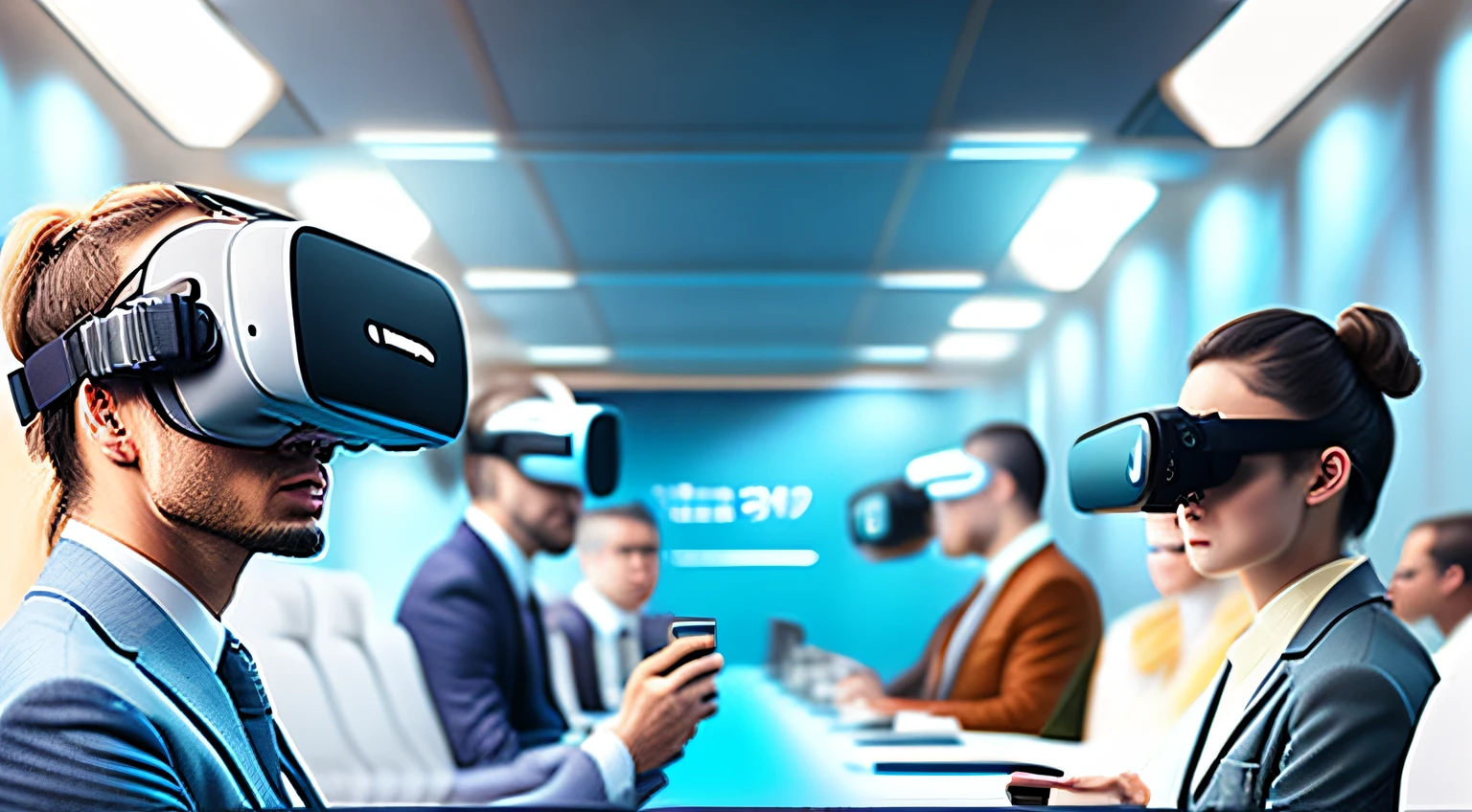 Large meetings、A lot of viewers wearing VR headsets、sense of science and technology、Futuristic,人物,Quality details