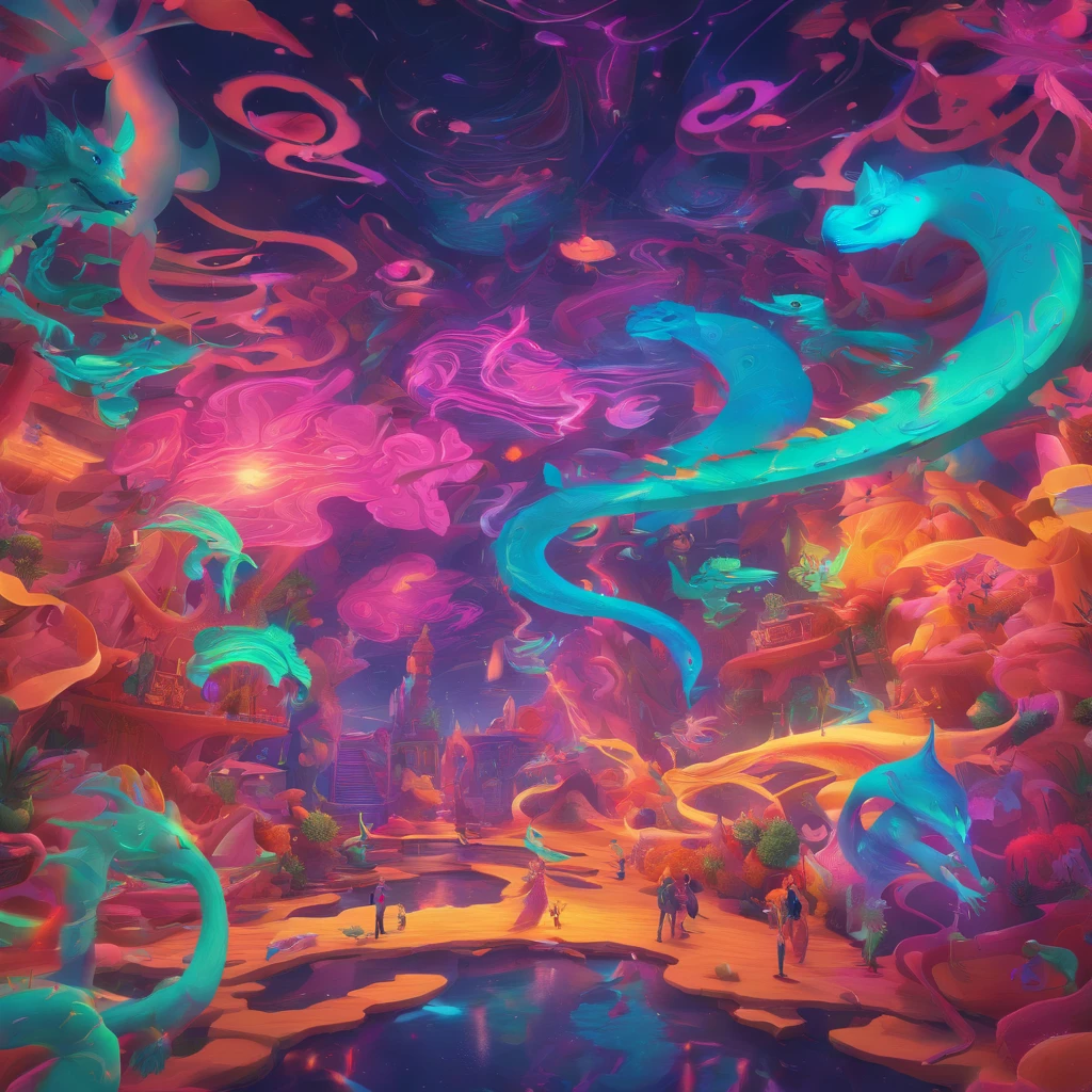 (best quality,4k,8k,highres,masterpiece:1.2),ultra-detailed,(realistic,photorealistic,photo-realistic:1.37),fantastic world,dream like world,dinosaurs,unicorns,ninjas,wonderous landscapes,airships,giant cyberpunk city,illustrations,sharp focus,physically-based rendering,professional, vibrant colors,portraits,horror,anime,sci-fi,photography,concept artists,pastel colors,studio lighting,mysterious light
