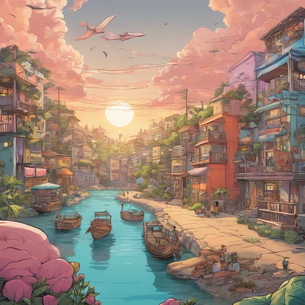 (best quality,4k,8k,highres,masterpiece:1.2),ultra-detailed,(realistic,photorealistic,photo-realistic:1.37),fantastic world,dream like world,dinosaurs,unicorns,ninjas,wonderous landscapes,airships,giant cyberpunk city,illustrations,sharp focus,physically-based rendering,professional, vibrant colors,portraits,horror,anime,sci-fi,photography,concept artists,pastel colors,studio lighting,mysterious light