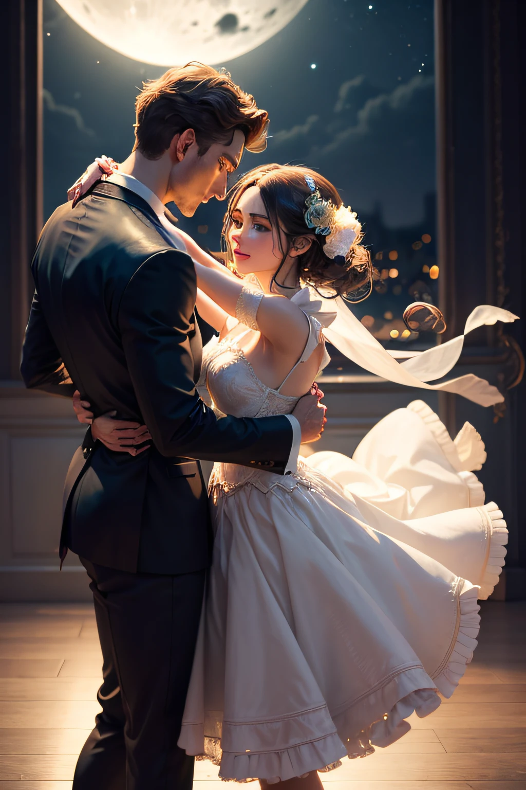 (((masterpiece))), ((ultra-detailed)),intricate details, young french couple dancing charleston on a bridge in paris ,8k uhd, dslr, soft lighting, high quality, film grain, Fujifilm XT3