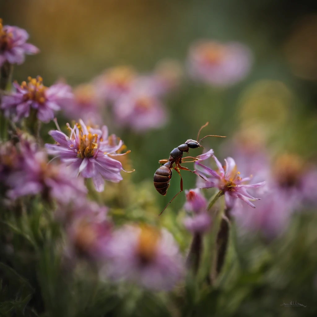 an ant in the flower