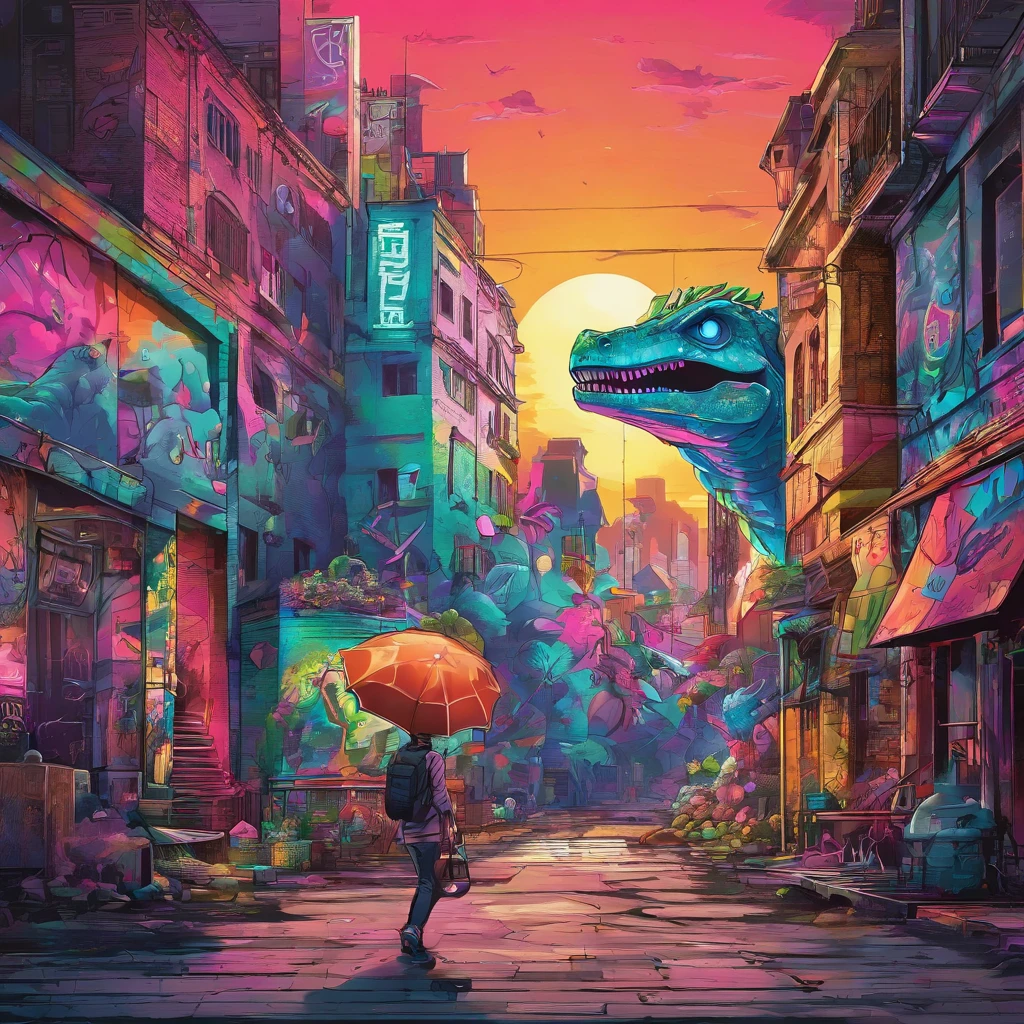 (best quality,4k,8k,highres,masterpiece:1.2),ultra-detailed,(realistic,photorealistic,photo-realistic:1.37),fantastic world,dream like world,dinosaurs,unicorns,ninjas,wonderous landscapes,airships,giant cyberpunk city,illustrations,sharp focus,physically-based rendering,professional, vibrant colors,portraits,horror,anime,sci-fi,photography,concept artists,pastel colors,studio lighting,mysterious light