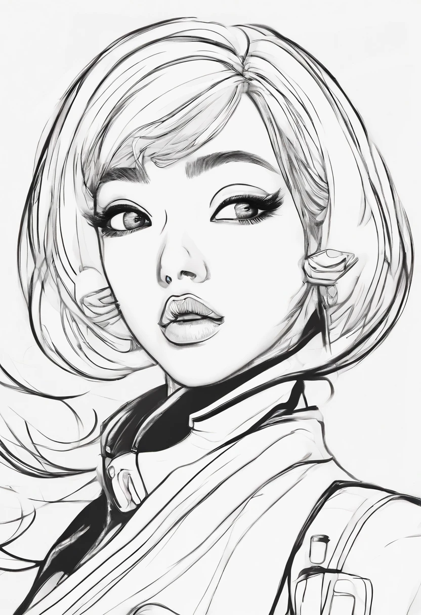 Peinados: bien formado, A high ponytail adds an element of sophistication and style, Super cute 20-year-old Korean girl,cara feliz, cartoon style illustration, Estilo de arte de dibujos animados, Estilo de arte de dibujos animados, Digital illustration style, highly detailed character design, Lindo arte digital detallado, beautiful digital illustration, Retrato de alta calidad, Comic art, Asia, character design portrait, Approximate line sketch style,