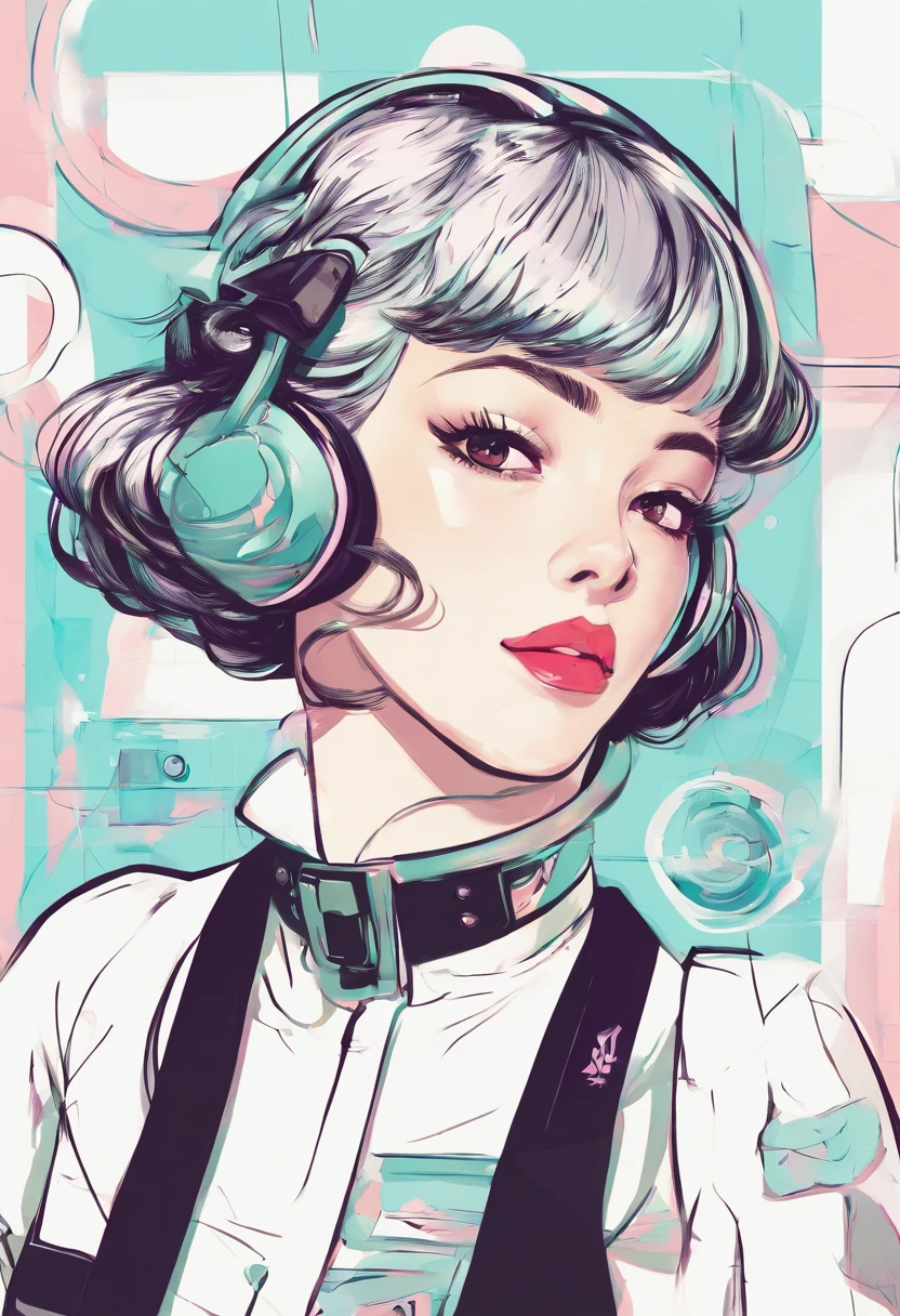 Peinados: bien formado, A high ponytail adds an element of sophistication and style, Super cute 20-year-old Korean girl,cara feliz, cartoon style illustration, Estilo de arte de dibujos animados, Estilo de arte de dibujos animados, Digital illustration style, highly detailed character design, Lindo arte digital detallado, beautiful digital illustration, Retrato de alta calidad, Comic art, Asia, character design portrait, Approximate line sketch style,