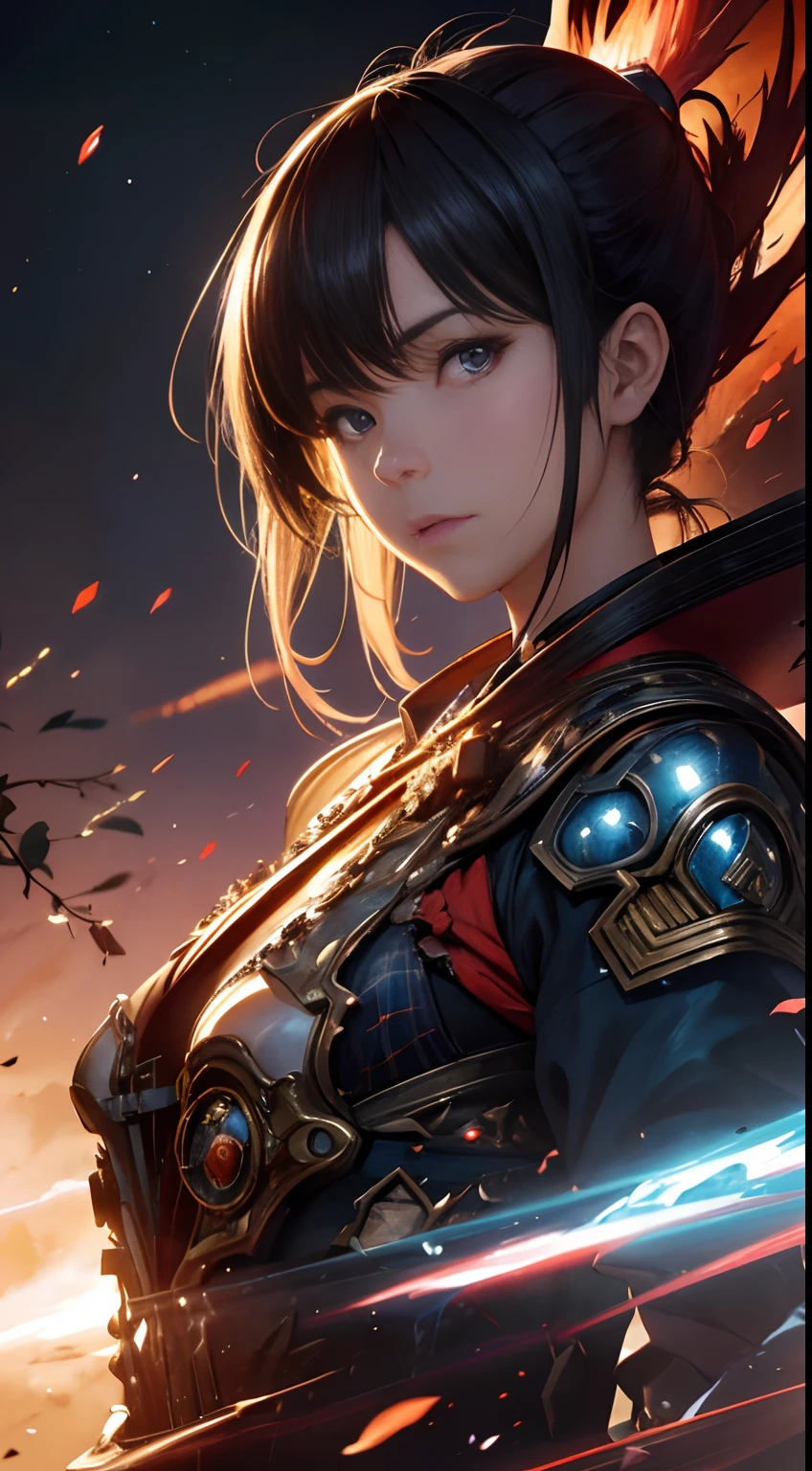 Kiichi Okamoto, James Jean, Craig Mullins, Japanese Anime, Surreal Mysterious Bizarre Sci-fi Fantasy The City Where the Firebird Lives, Girl who is a friend of Firebird, hyperdetailed high resolution high definition high quality masterpiece, detailed face