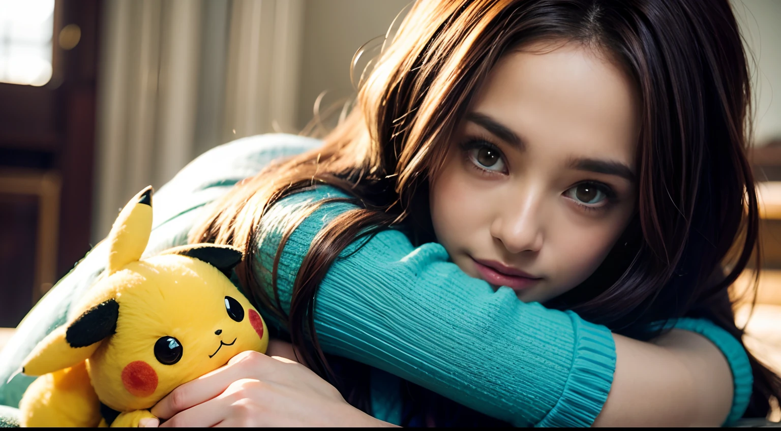 Hermione Granger hugging pikachu