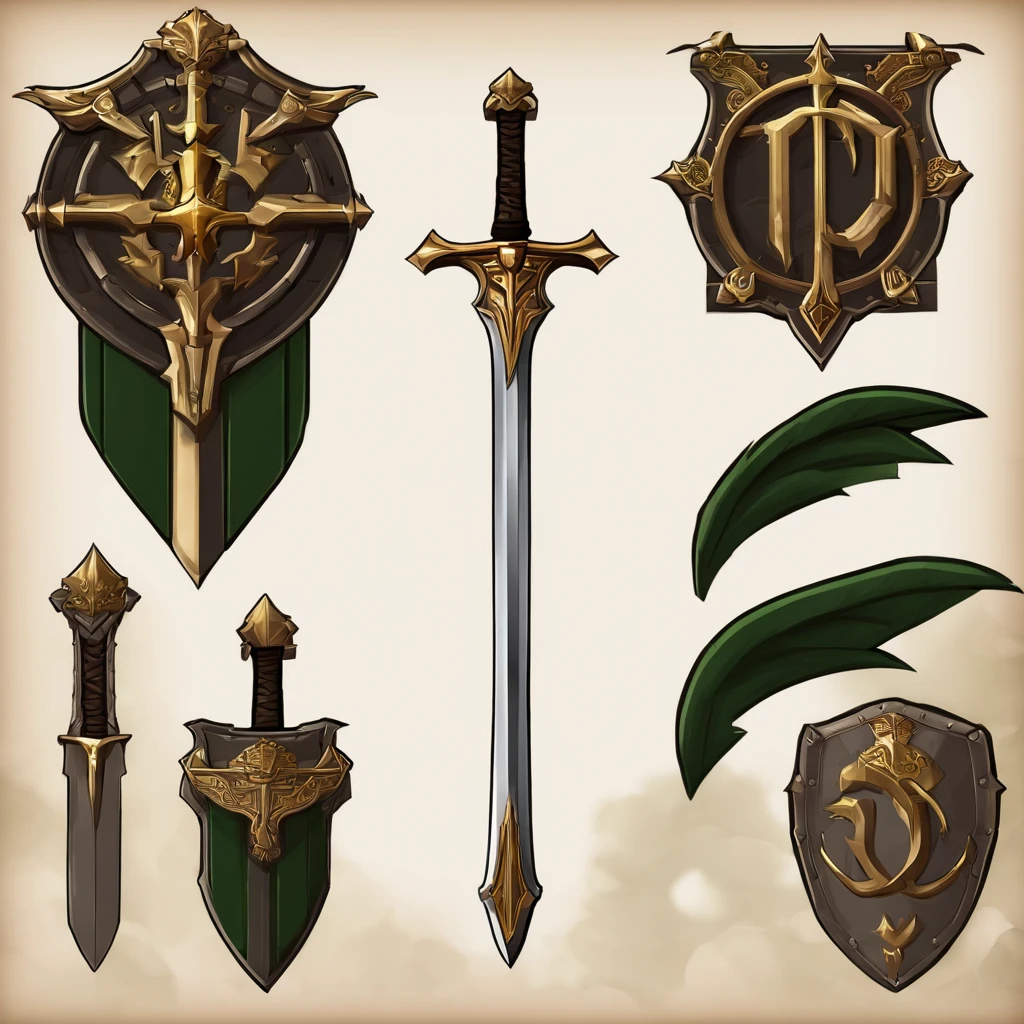 "In a fantasy world full of epic battles, You are summoned to create a legendary sword design, Conhecido como Aegis. Aegis is a legendary sword,Colocado dentro do escudo, Represents strength and protection. Your mission is to use your pixel art skills to create stunning representations of Aegis. The shield should have a strong and imposing appearance, Detalhes e texturas refletem sua natureza poderosa. The sword inside the shield should convey elegance and danger. Use cores limitadas para criar clareza, Imagem pixelada impressionante. Seja criativo com detalhes e sombras,Bring Aegis to life, Become a feared and admirable weapon in the game world. Mostre suas habilidades de pixel art,And create amazing pixel art from Aegis,para agradar os jogadores!"