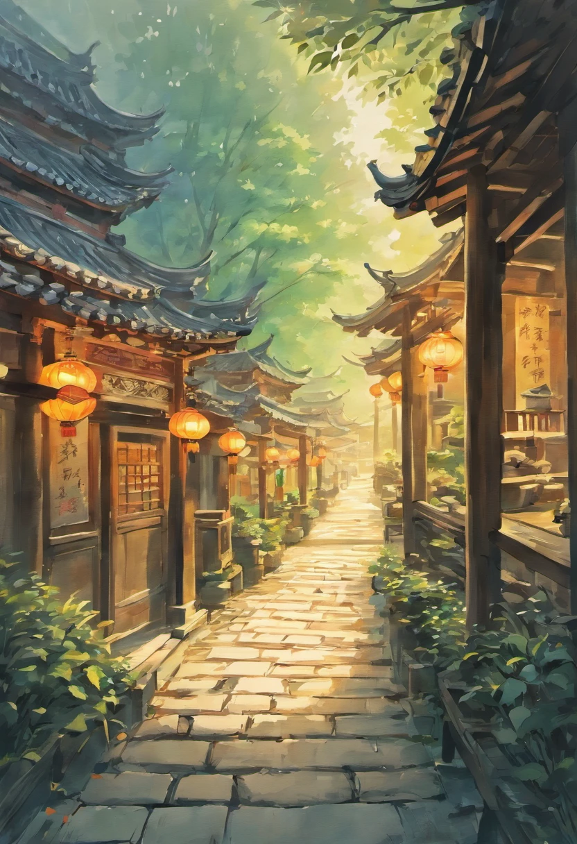 A masterpiece of Chinese landscape painting, depicting the famous "Qingming Shanghe Garden" in Kaifeng, China. The painting showcases the beauty of ancient Chinese architecture, with the prominent Gu Lou (Drum Tower) standing tall in the center. The scene is bustling with activity, as market stalls line the streets and people go about their daily lives.

The artist skillfully uses traditional ink and wash techniques to create a stunning visual effect. The ink flows gracefully, creating soft gradients and delicate textures. The painting captures the essence of the scene, with intricate details meticulously depicted. Every stroke is precise and accurate, showcasing the mastery of the artist.

The overall color palette is characterized by low saturation and contrast, creating a serene and tranquil atmosphere. The ink wash technique adds a hint of softness and a subtle smudged effect, giving the painting a dreamlike quality. The composition of the painting is carefully arranged, with a wide-angle perspective that encompasses the entire scene.

The lighting in the painting is natural and subtle, enhancing the overall ambiance of the artwork. It casts a gentle illumination on the architecture and the people, bringing the scene to life. The attention to detail and the exquisite portrayal of every element make this artwork a true masterpiece of Chinese painting.

(best quality, 4k, highres, masterpiece:1.2), ultra-detailed, (realistic, photorealistic:1.37), ink wash, Chinese landscape painting, Kaifeng, Qingming Shanghe Garden, ancient Chinese architecture, Gu Lou (Drum Tower), market stalls, meticulous detailing, wide-angle perspective, ink wash technique, low saturation, low contrast, stunning portrayal, precise, accurate strokes, grandmaster's creation