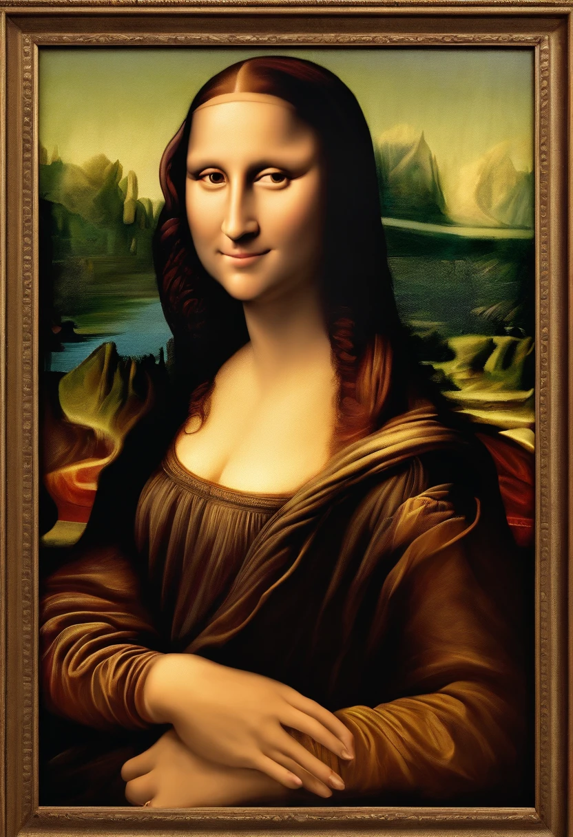 Painting of the half-naked Mona Lisa 