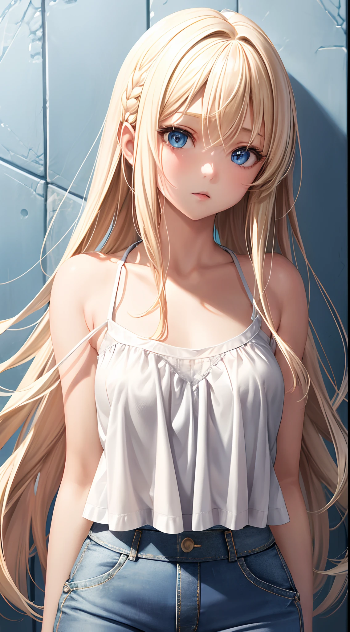 (best quality, 8K, 32k, masterpiece, uhd:1.2), 1girl,,White beige hair,gleaming skin,shiny skin,blunt bangs,white mini skirt,large blast,Crying face,Crying,cling, black smoke,beautiful detailed glow,sit,get drunk,bed,