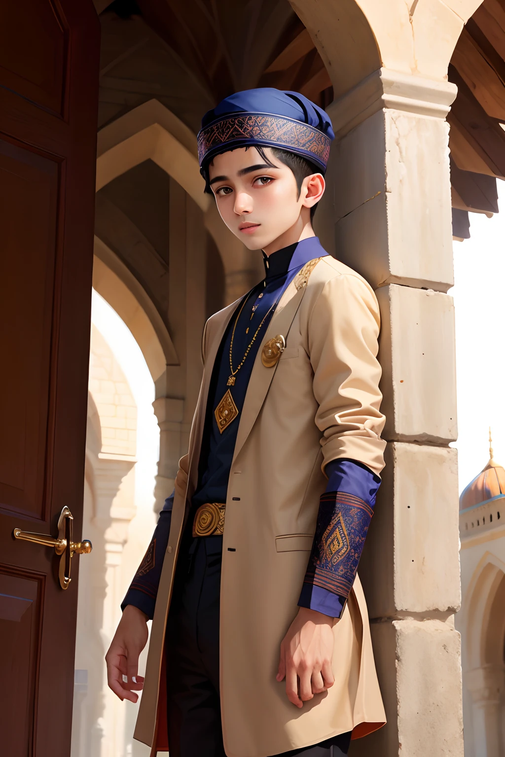 Muslium boy with arbic style