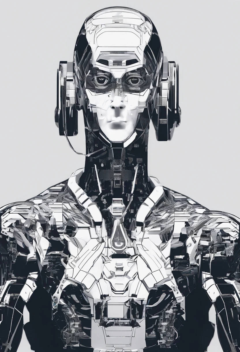 Ultra-detailed digital art. AI male Leonardo Da Vinci. AI machine. Groundbreaking moment. AI comes to life. 8K resolution. Hyper-realistic textures. Perfect anatomy. Cinematic heights. Science fiction elements. Futuristic allure. Vibrant and lively colors. Aura of innovation and discovery. Captivating interaction. Awe-inspiring photorealistic portrayal. A futuristic vision of the scientist Leonardo da Vinci.