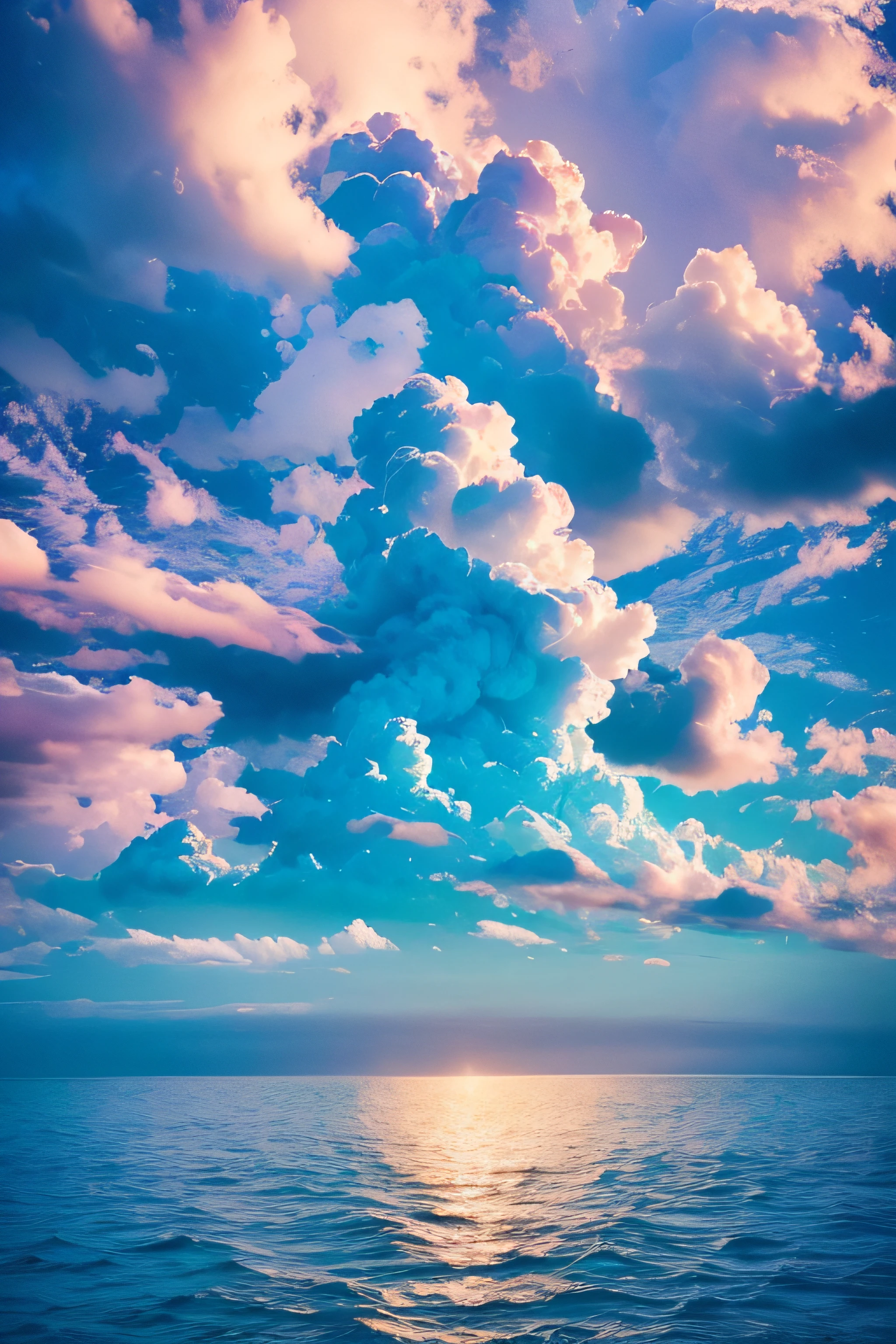 Dream sea,Colorful auspicious clouds,Photographic works,High detail,lightand shade contrast,hyper HD,tmasterpiece,winning artwork,Best quality at best,A high resolution,16k