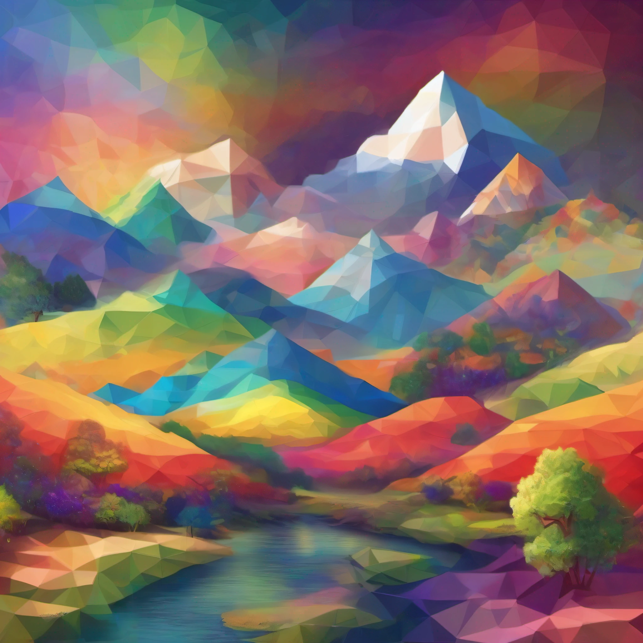 Radiant Resonance: A Meditative Rainbow Journey. A serene and vibrant landscape where light and consciousness intersect. As you gaze upon a majestic rainbow, allow its colors to resonate with your inner world, illuminating the depths of your being.