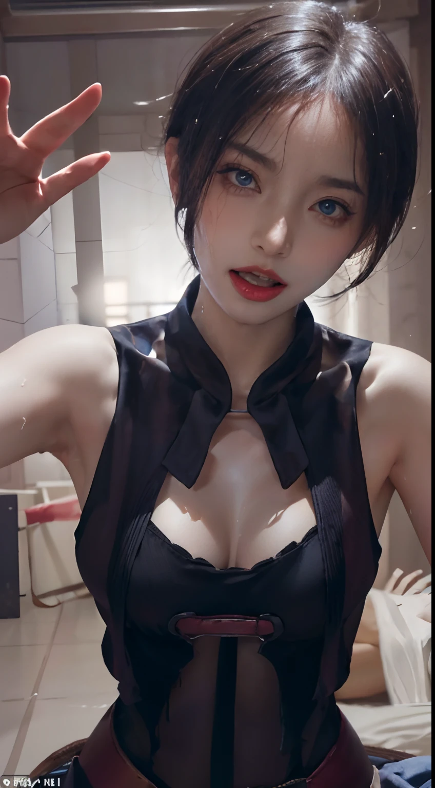 realisticlying、Beautiful face、Face enhancement,Chest super large zoom,Cleavage emphasis,Looking up from the bottom,A dark-haired,Blue eyes、Blushing,Red lips,A sexy,Open your mouth wide to the maximum、Wearing underwear,Wrinkles between the eyebrows,Sweaty face、Short Woman、Opening legs、 ((Drooling)),long tongue, From Side, (((A tall man、1 woman having sex)), Standing, steam, Sweat, One man grabs his chest, 1 Female1 ,SEX、Happy Sex Time、Suspended 、Mission Grab、Doggie Grab、1boy,penis、insertion、piston、Cowgirl Tomb、((steam,Sweat)),(((ahegao,Lower grade)))