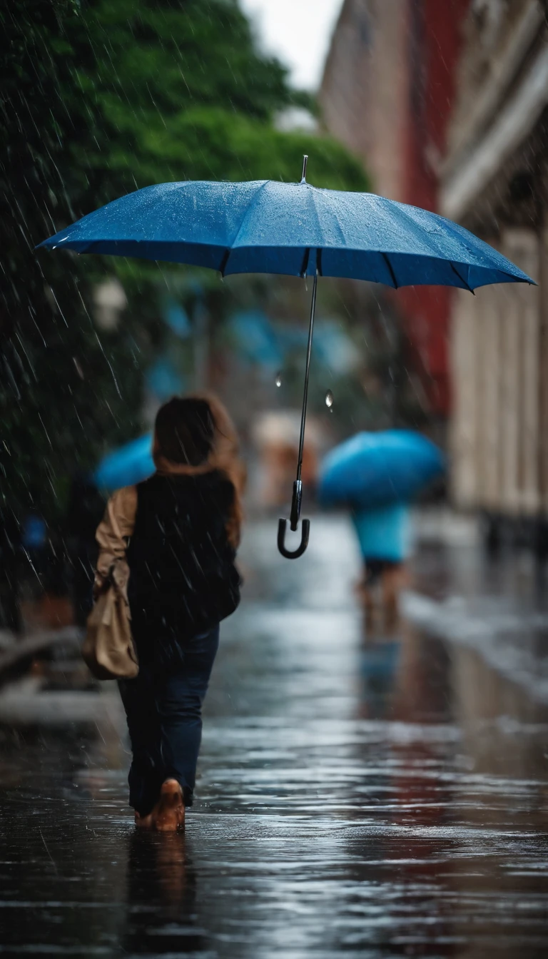 Ever get caught in the rain? Not anymore!"
Color: Cool blues to represent rain
Focus: On the umbrella
Lens: Macro for detail
