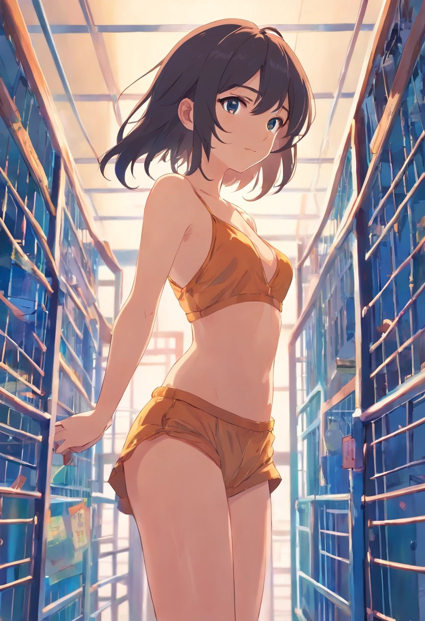 A sexy girl takes off her cage