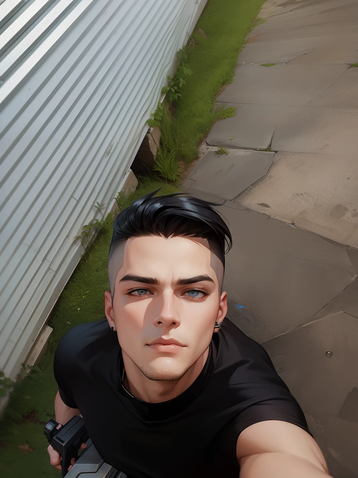 Cyberpunk handsome boy realistic with guns