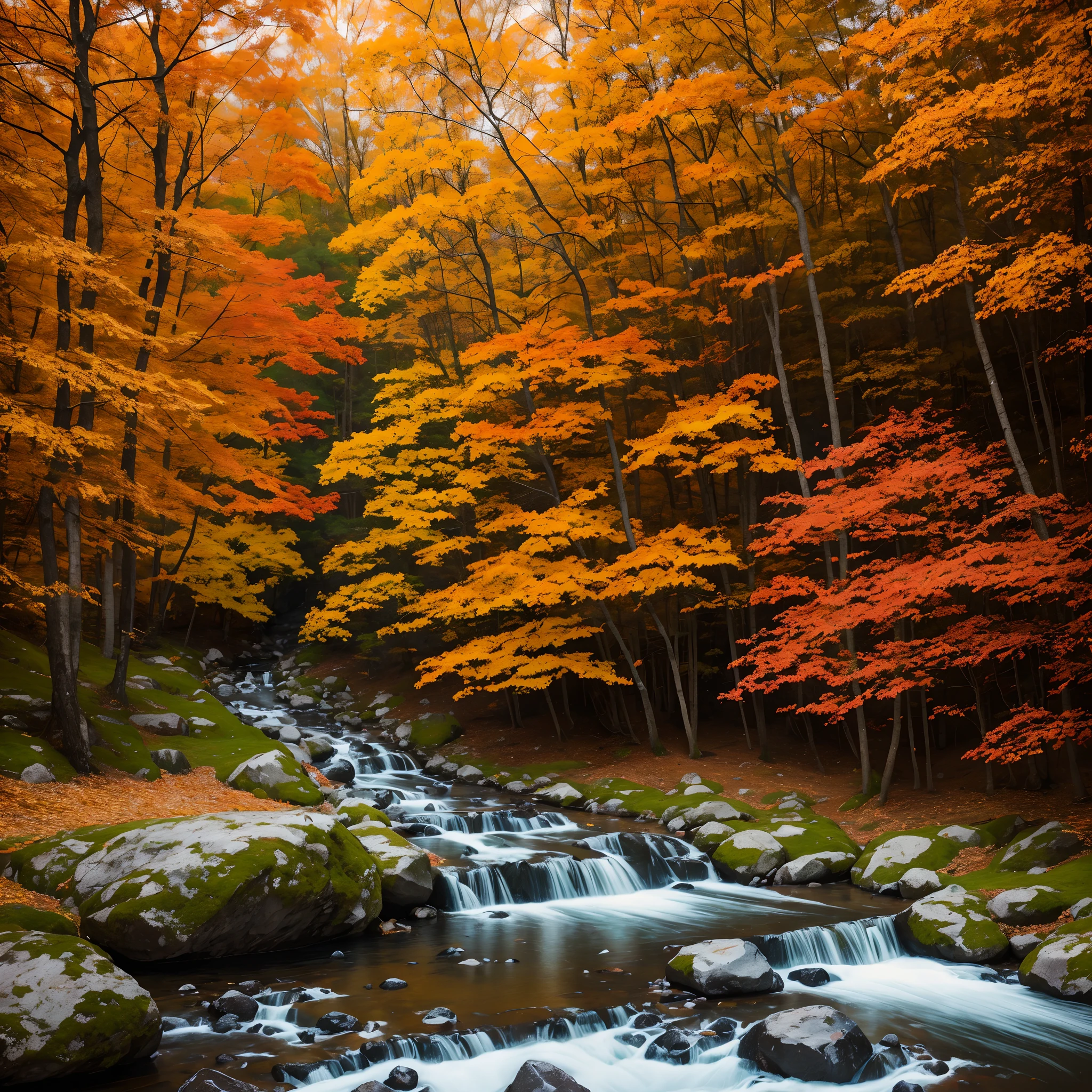 A person walking on a winding stone path up the cold mountain, with white clouds lingering in the deep distance, indicating the presence of a secluded home. The scene is set in the late autumn, with the trees in the maple forest displaying vibrant colors. The leaves have been kissed by frost, turning them crimson, reminiscent of blooming flowers in February. The artwork should have the best quality, with a resolution of 4k or 8k, and be a masterpiece. It should be ultra-detailed and realistic, with a focus on capturing the intricate details of the landscape. The art style should be reminiscent of traditional landscape paintings, with a touch of romanticism. The color palette should be warm, with hues of red, orange, and yellow dominating the scene. The lighting should be soft and diffused, creating a serene and tranquil atmosphere.