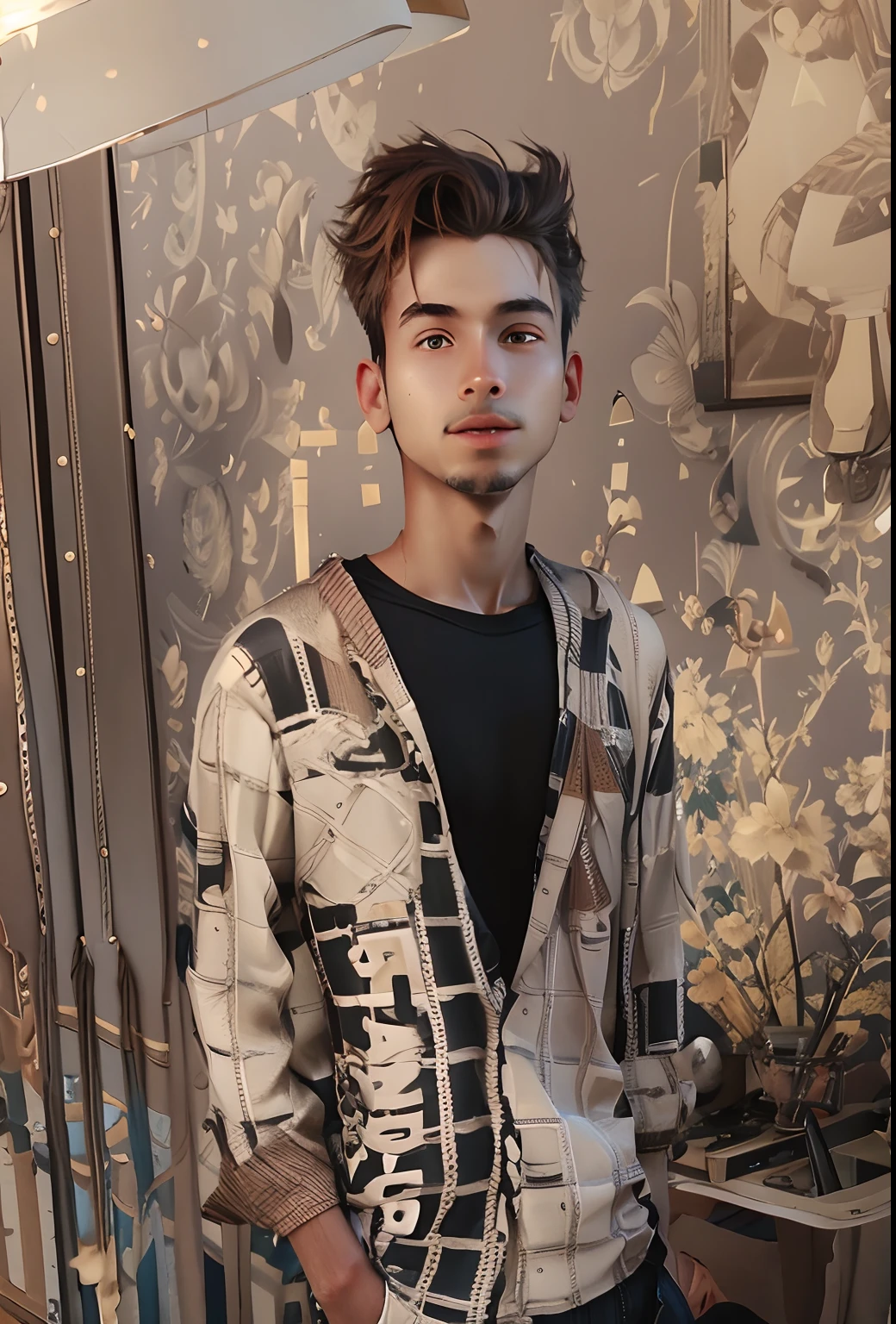 Smart boy gameing background realistic