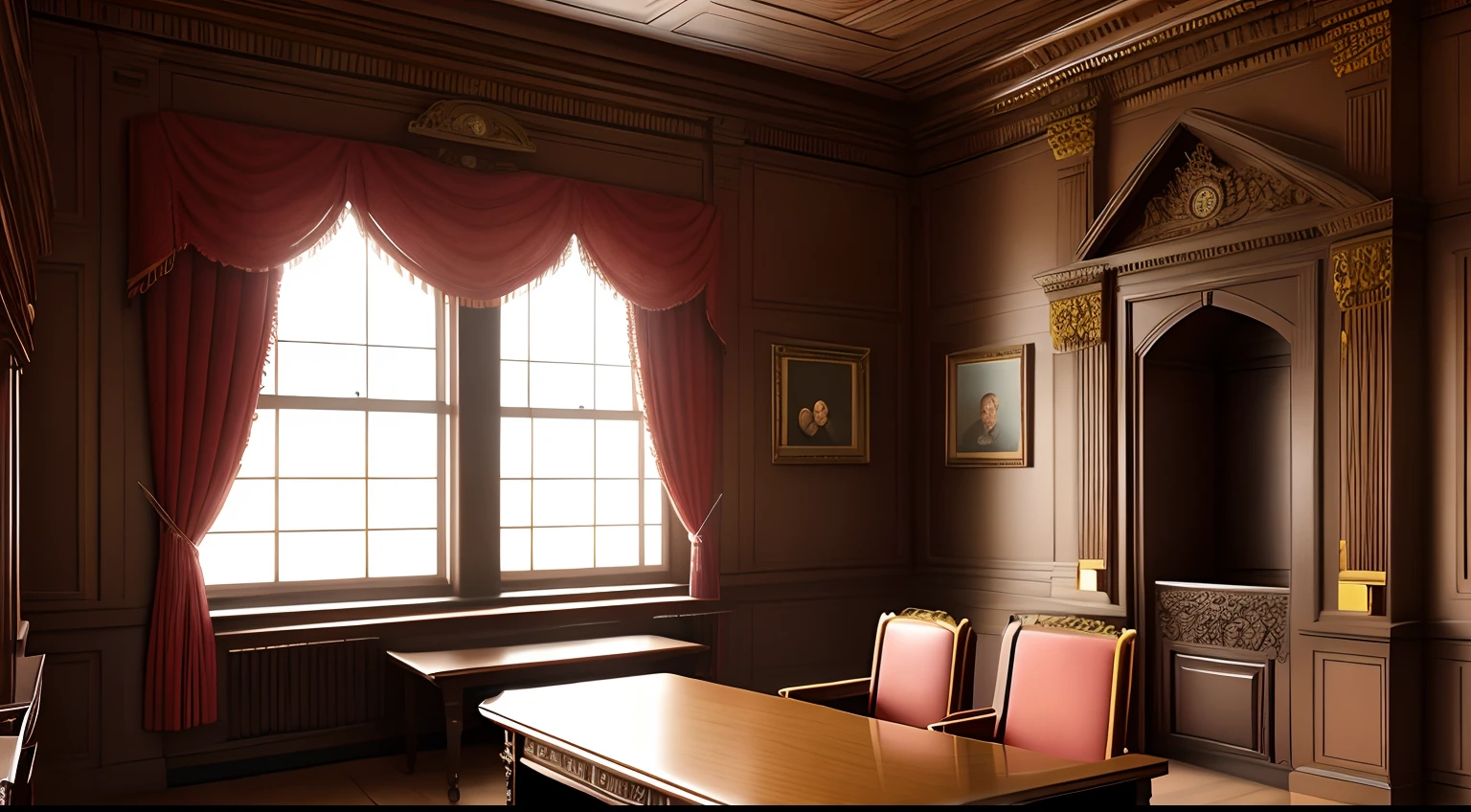 An extremely ornate judges office.