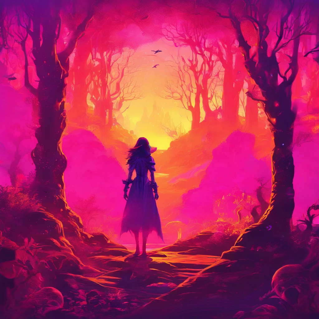 "(best quality, highres, ultra-detailed), The goddess casting mystical glowing spells in a haunted forest, orange and purple hues, portraits, vivid colors, extreme detail description, sharp focus, physically-based rendering, studio lighting, horror, witch, magical, eerie atmosphere, swirling fog, ethereal glow, ancient trees, twisted branches, moonlit sky, mysterious shadows, spellbinding, enchanting, hauntingly beautiful"