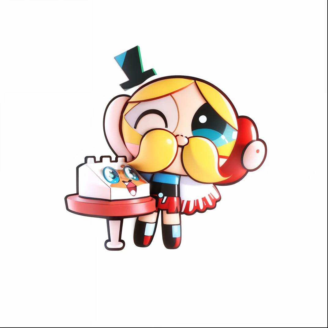 Close-up of red-headed cartoon characters, powerpuff girls style, Cartoon Cute, tchibi, inspired by Puru, offcial art, Super, Buble, Popmart style, Masterpiece, best qualtiy, 3D model, Realistic, rich details, HD render mixer, claymaterial, Flight suit, Big watery eyes, White background