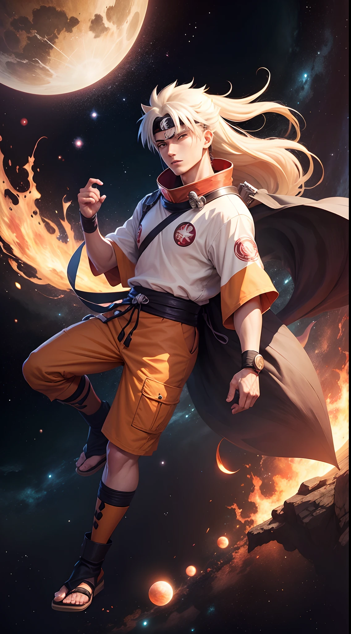 Merger between Naruto and InuYasha, space background, planeta Terra