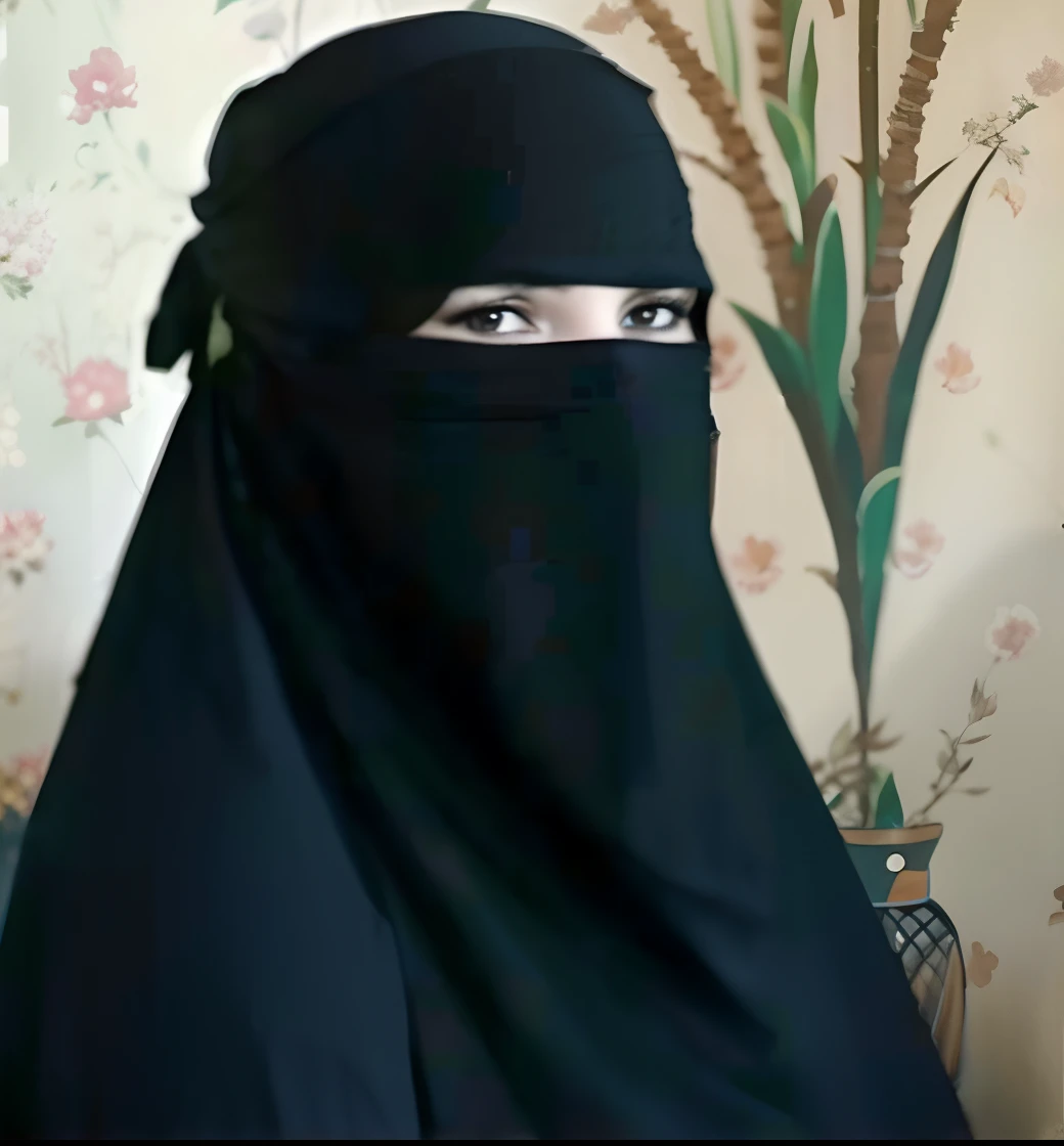 arafed woman wearing a black veil and a black head covering, beautiful burqa's woman, she is facing the camera, burka, with a covered face, face covered, face is wrapped in a black scarf, covered face, veiled face, hijab, veiled, 3 0 years old woman, 30 years old woman, very very very beautifull face