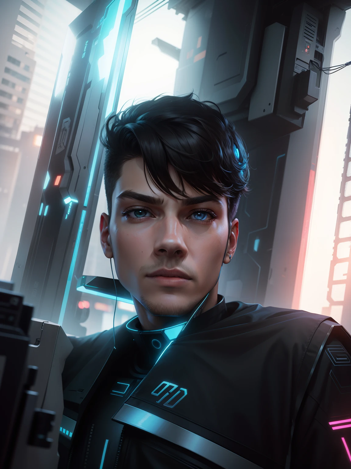 Cyber punk, realistic face, smart boy, realistic, 8k quality, Ultra realistic,