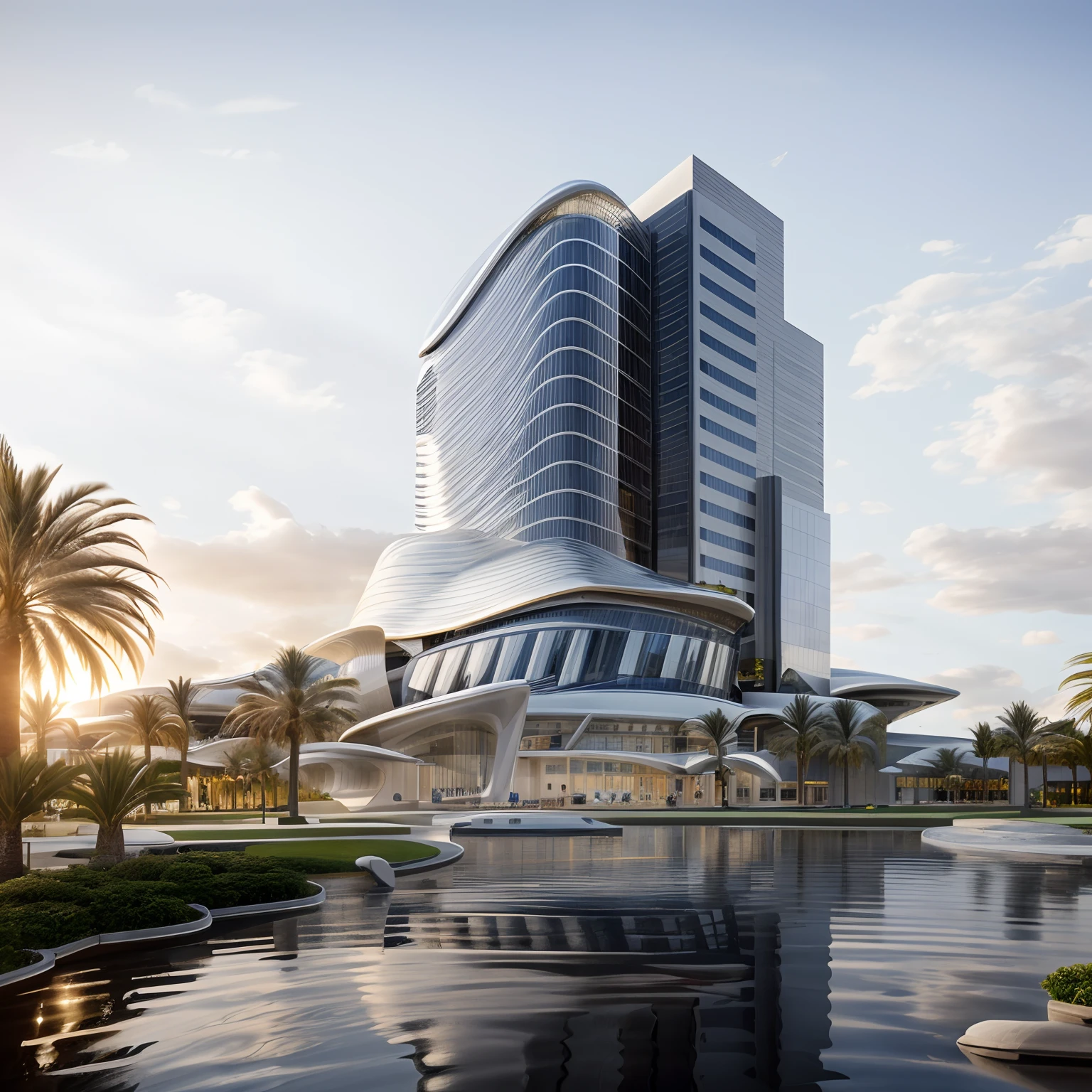 arafed building with a curved facade and a glass front, magnificent design, in style of zaha hadid architect, by Zha Shibiao, sharp foccus ilustration hq, futuristic building, sharp hq rendering, architectural rendering, high quality architectural art, artstation hq”, huge futuristic building, tall obsidian architecture, futuristic marrakech, artistic render, office building and arafed building with a curved facade and a glass front, magnificent design, in style of zaha hadid architect, by Zha Shibiao, sharp foccus ilustration hq, futuristic building, sharp hq rendering, architectural rendering, high quality architectural art, artstation hq”, huge futuristic building, tall obsidian architecture, futuristic marrakech, artistic render, office building