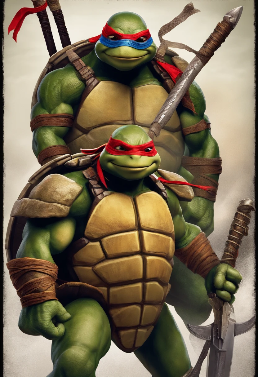 ninja turtles,extreme hight detail,very high res,Four age Mutant Ninja Turtles,Different looks,Different weapons