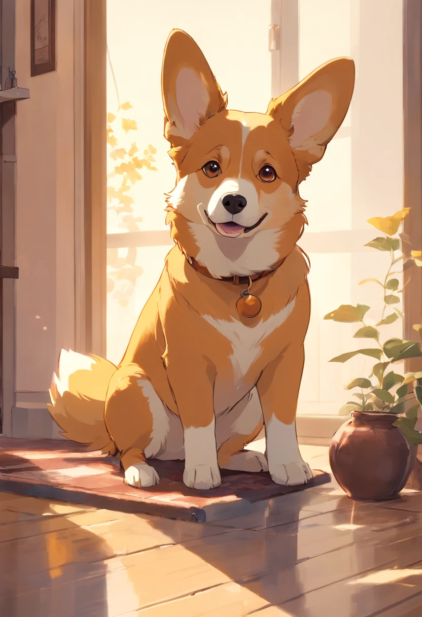 "Generate an ultra-high definition image capturing a pembroke Welsh corgi in a chic, Classic dog pose. Use advanced macro photography techniques to highlight the intricate details of the dog's coat, standing ears, e olhos expressivos e lingua parcialmente para fora. Place the camera at the dog's eye level, creating an intimate connection between the viewer and the canine subject. Implemente uma ampla abertura para profundidade de campo rasa, Permita que o cachorro se destaque nitidamente contra um fundo suavemente desfocado. Improve lighting to emphasize the textures and contours of the dog's body, Uso de Soft, Fuzzy lighting to remove harsh shadows and create a, ambiente aconchegante. Capture the dog in a relaxed position, mas equilibrada, showing your flexibility and elegance. Experimente capturar o momento durante o movimento natural, como alongamento ou tosa, to convey a sense of authenticity. Implement post-processing techniques to refine image clarity, contraste, and color balance, garantindo que todos os aspectos, from the dog's intricate patterns to its intense gaze, Renderiza em detalhes impressionantes. Enfim, Convey the serene beauty and innate grace of the Welsh dog corgi pembroke, Capture a fleeting moment that celebrates the unique essence of canine curiosity and balance."