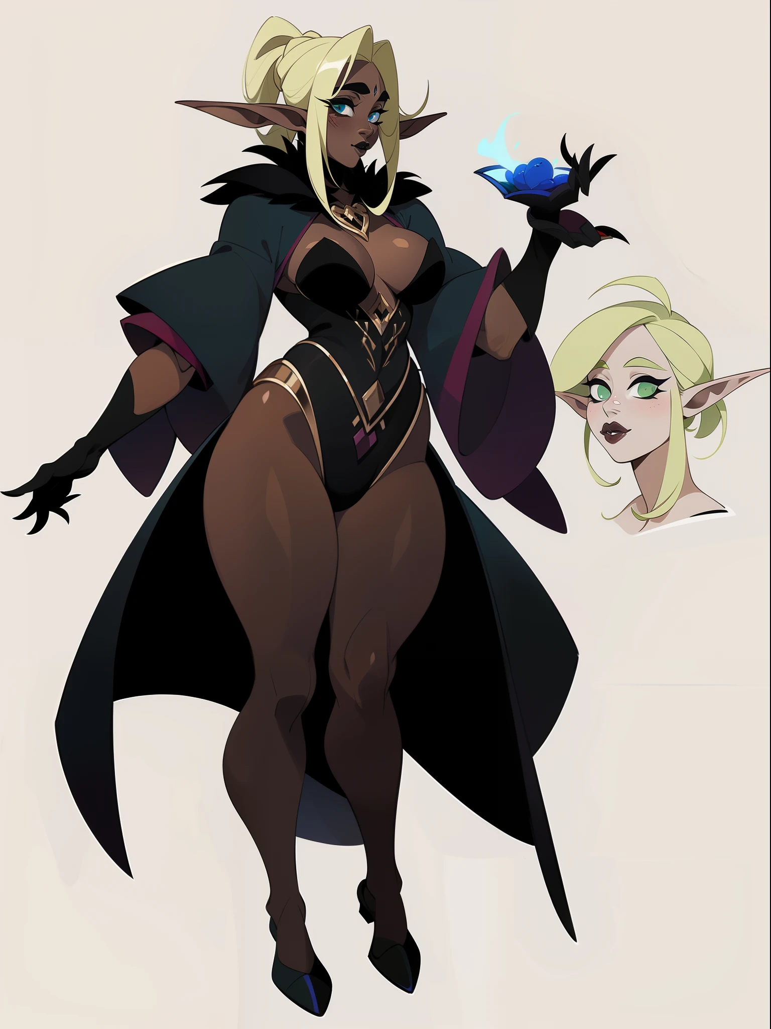 character concept adopt, female elf, (albinism),  (((gothic))), fullbody