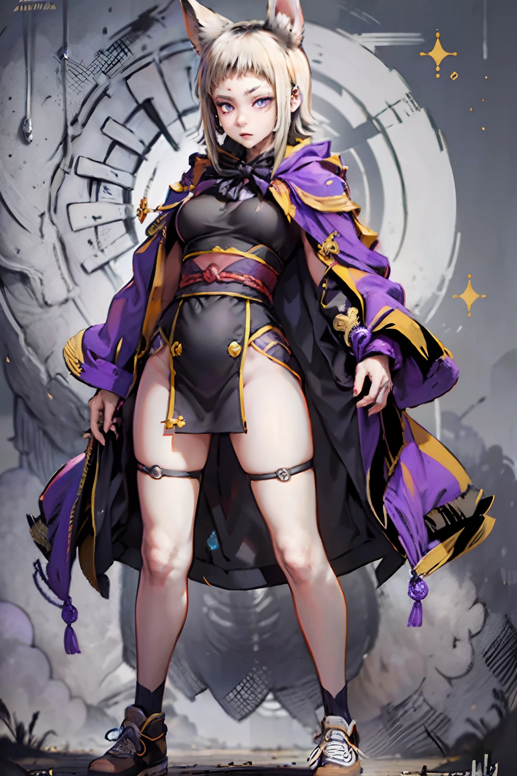 Que tenga traje de su soldado de combate traje de color morado manchas negra y ( tengo una mascarita puesta de color azul) y tengo una mirada enojada la imagen salga bien formada