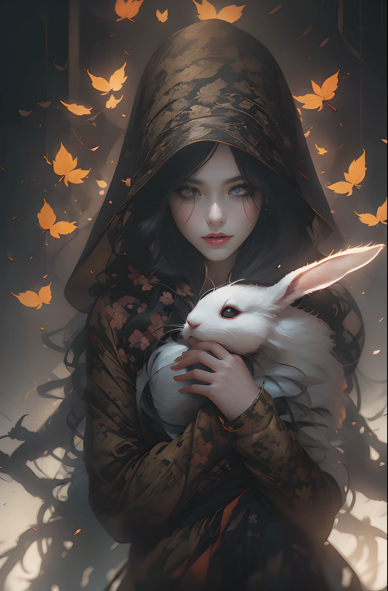 Beautiful brunette witch,Big eyes,a sense of mystery,tmasterpiece,ultraclear