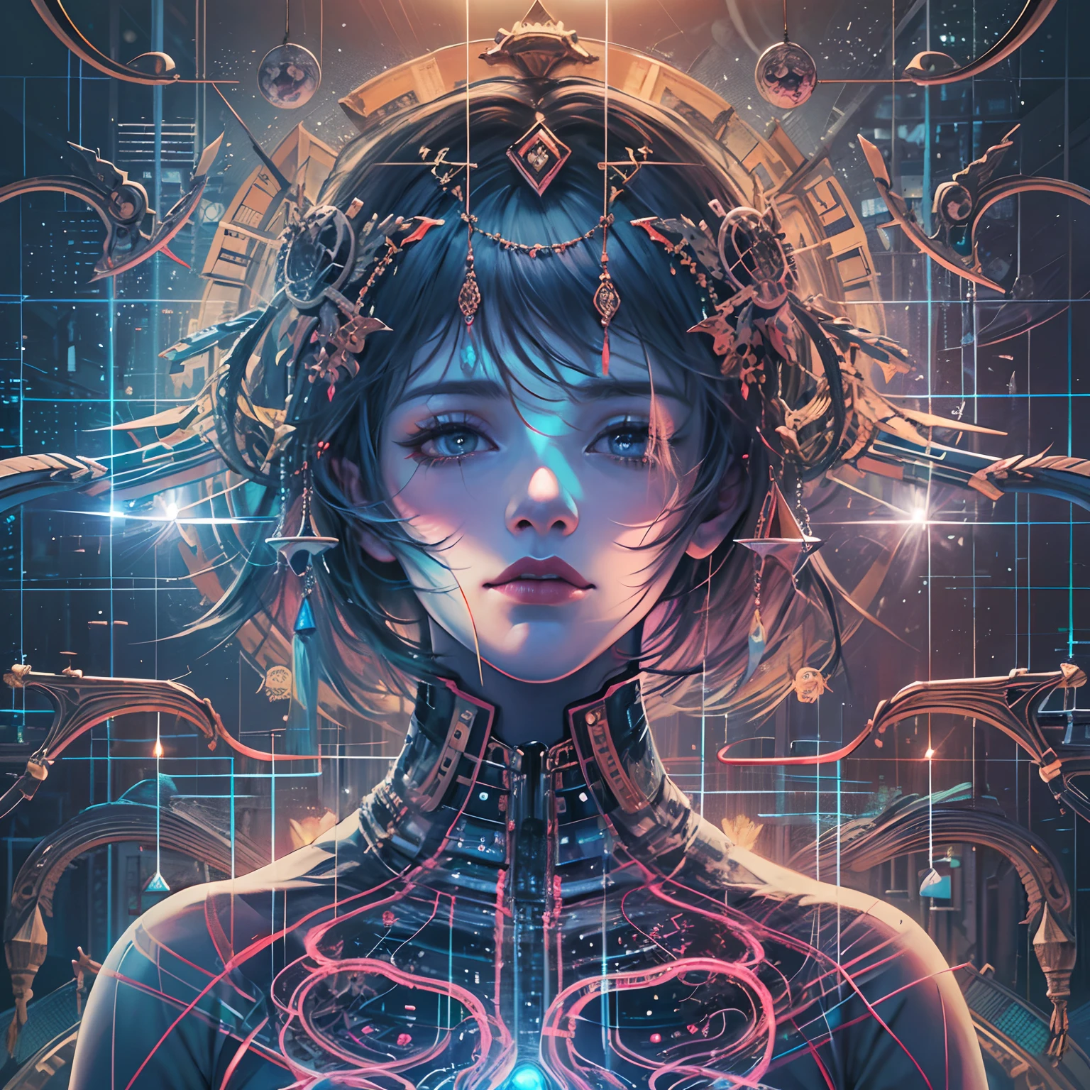 masterpiece,An absurd solution,high quality,8K,
Translucent visibility, (busty girl, NSFW), View your viewers, Golden Eyes、Part your lips, Long tentacle hair, hologram, X-ray, see through body, Clear skin, skeleton, Glowing Skin, Chiaroscuro, Depth of written boundary, (nipples), 
 
