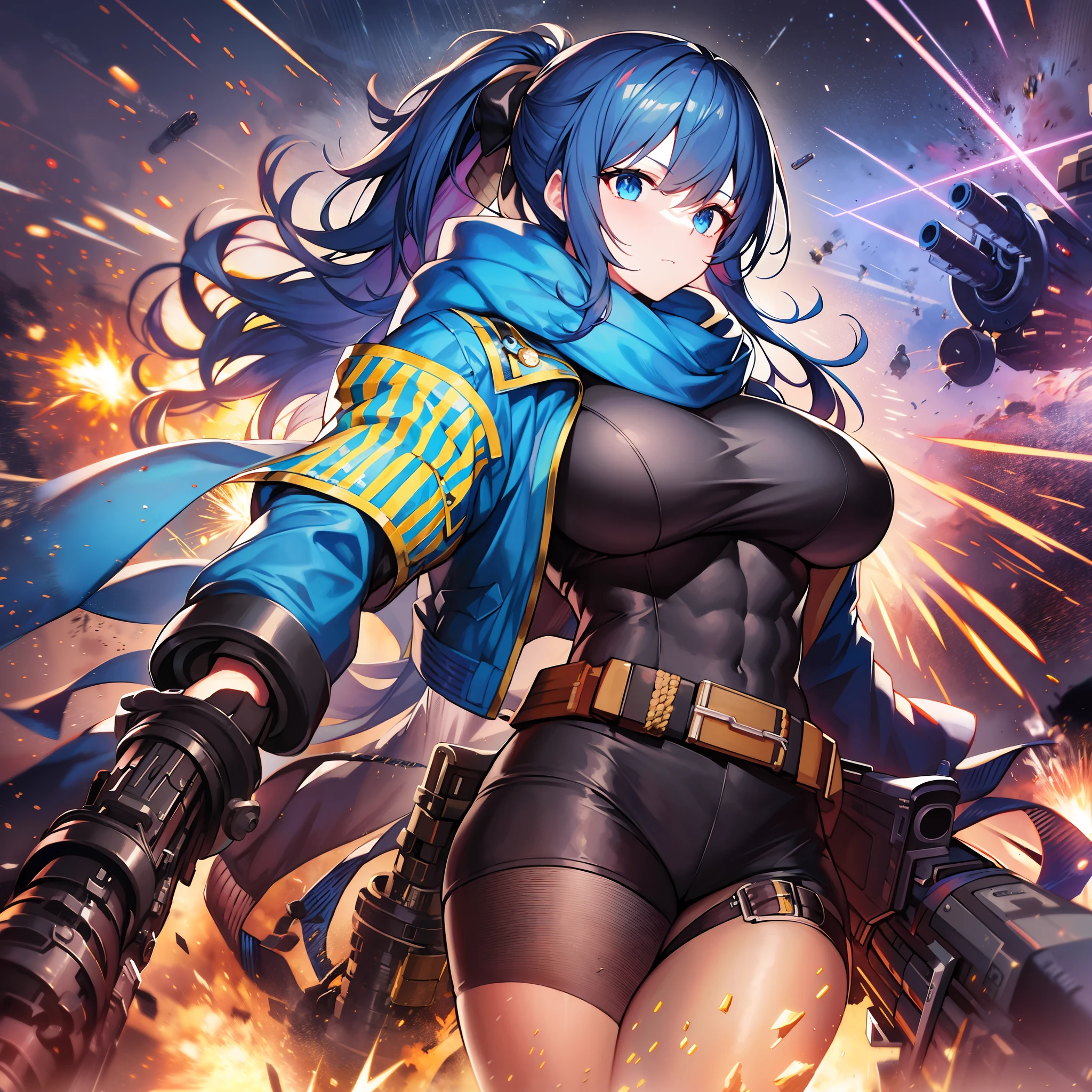 Outrageous resolution、masterpiece++、top-quality++、ultra-definition++、ultra-definition++、4k++、8k++、from side、(Background Focus)++、(((1)))+++、Sexily dressed woman wearing blue jacket and black scarf holding ammunition belt and Gatling gun on battlefield with explosions and sparks that destroy cities1Cast a man's muscular big breasts military spell、Wearing a blue jacket and black scarf with an ammunition belt and Gatling gun on a battlefield with explosions and sparks1Man muscular big breasts soldier rune、Wearing a blue jacket and black scarf with an ammunition belt and Gatling gun on a battlefield with explosions and sparks1The magic of a muscular big breasts soldier、Wearing a blue jacket and black scarf with an ammunition belt and Gatling gun on a battlefield with explosions and sparks flying over1Muscular big breasts soldier、Wearing a blue jacket and black scarf with an ammunition belt and Gatling gun on a battlefield with explosions and sparks1Muscular Big Military Sorcerer、Wearing a blue jacket and black scarf with an ammunition belt and Gatling gun on a battlefield with explosions and sparks1Muscular big breasts military goddess、detailed fantasy art、fantasy art style、Blake wearing a blue jacket and black scarf with ammunition belt and Gatling gun on a battlefield with beautiful ancient explosions and sparks1Muscular Colossal Soldier Witch、Wearing a blue jacket and black scarf with an ammunition belt and Gatling gun on a battlefield with explosions and sparks1Man Muscular Big Military Colossal Queen、Fantasy Art Behans、Wearing a blue jacket and black scarf with an ammunition belt and Gatling gun on a battlefield with beautiful explosions and sparks1Muscular Big Military Magician、Wearing a blue jacket and black scarf with an ammunition belt and Gatling gun on a battlefield with beautiful explosions and sparks1Muscular Big Military Magician、Wearing a blue jacket and black muffler with an ammunition belt and Gatling gun on a battlefield with shiny floating explosions
